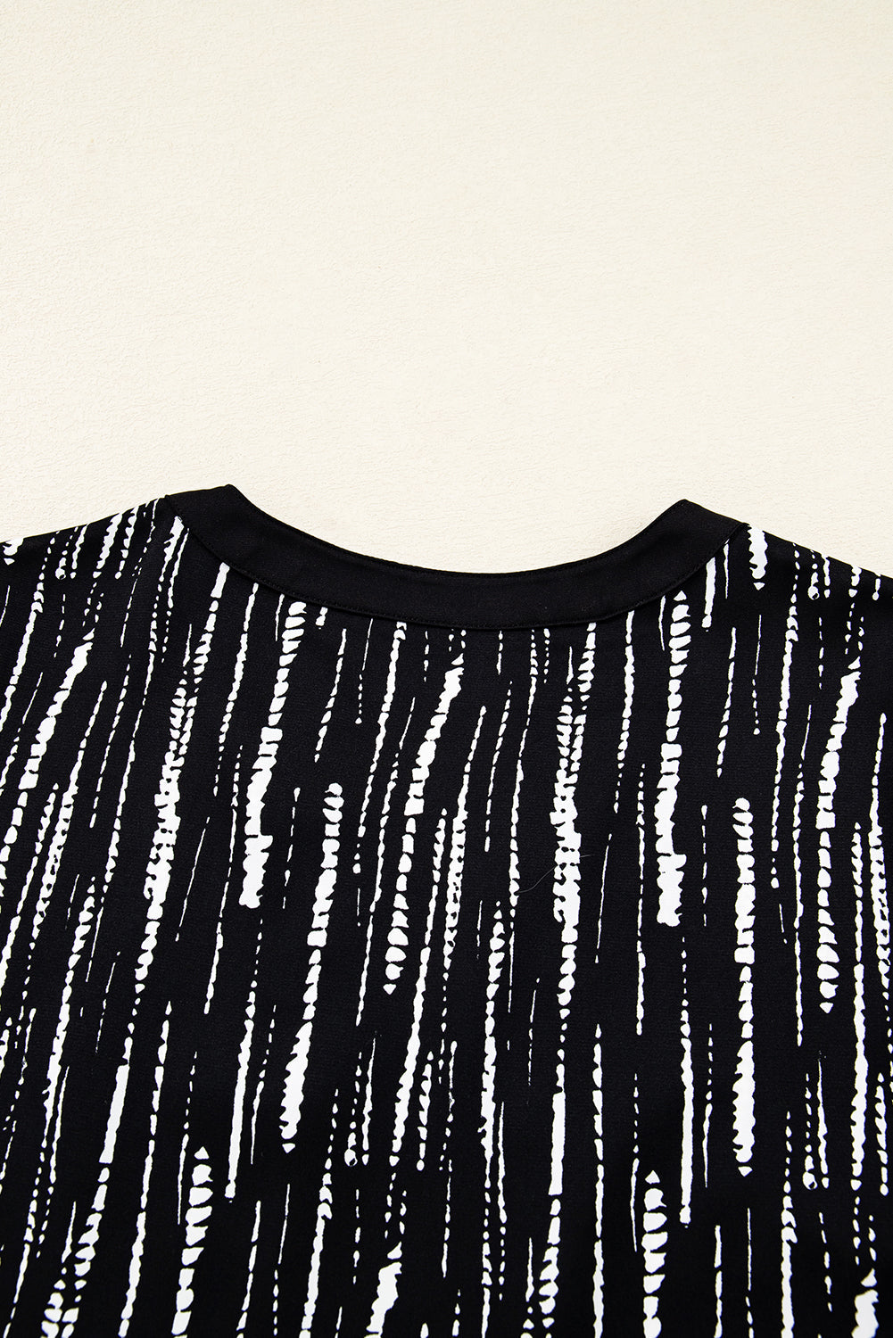 Black Abstract Printed V-Neck Fall Blouse eAura