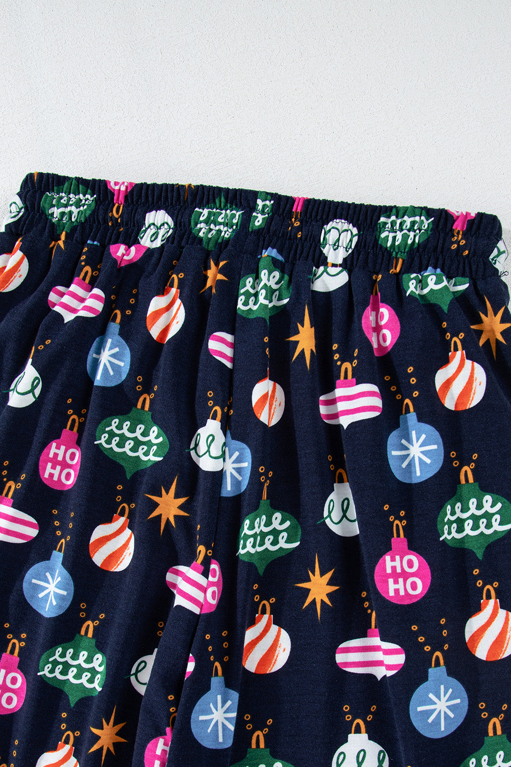 Navy Christmas Lights Print Shirt Pyjama Set eAura
