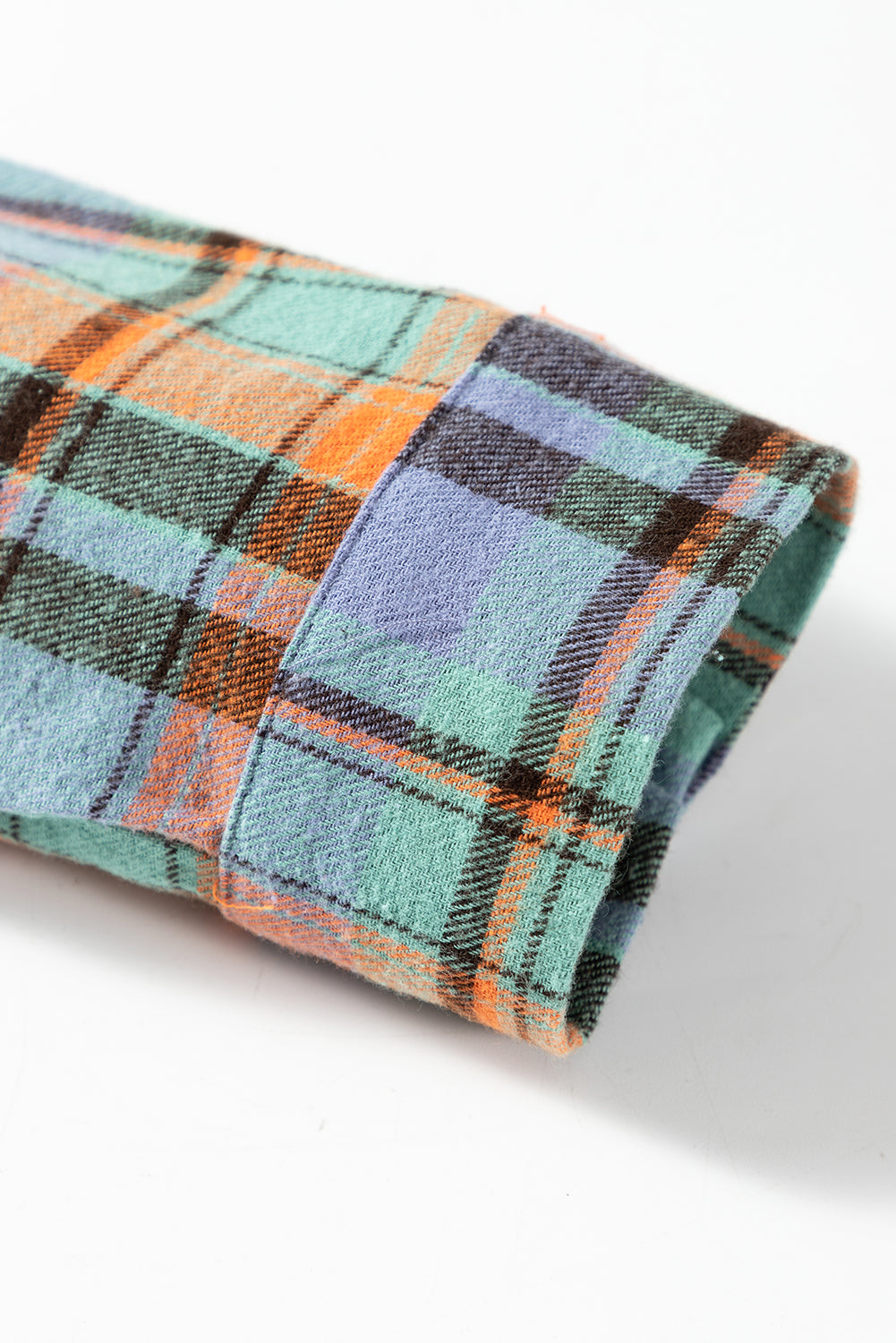Orange Plus Size Plaid Print Buttoned Shirt Beagle Boutique Fashion Outlet