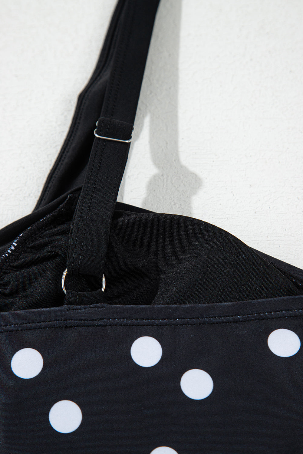 Black Polka Dot Print V Neck Tankini Set BB Fashion Outlet