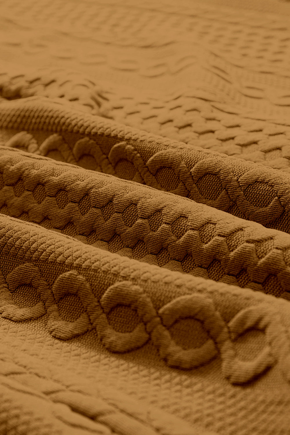 Cable Texture Puff Sleeve Loose Shacket - eAura