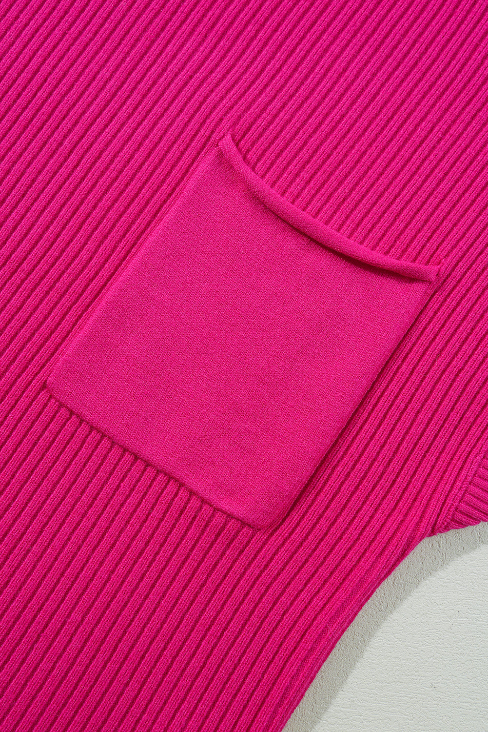 Patch Pocket Ribbed Knit Short Sleeve Sweater eAura