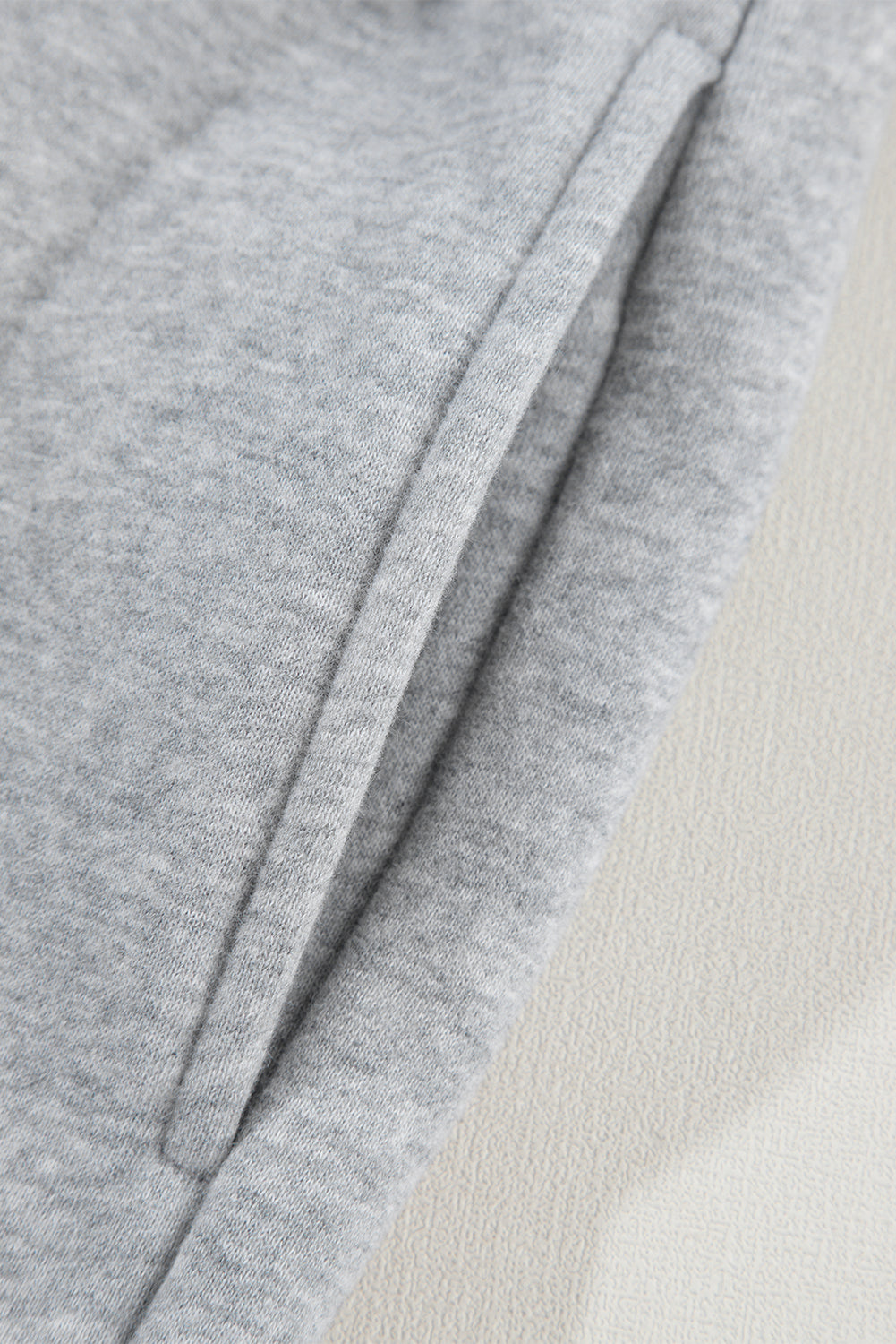 Solid Color Crisscross Elastic Waist Sweatpants – Light Grey