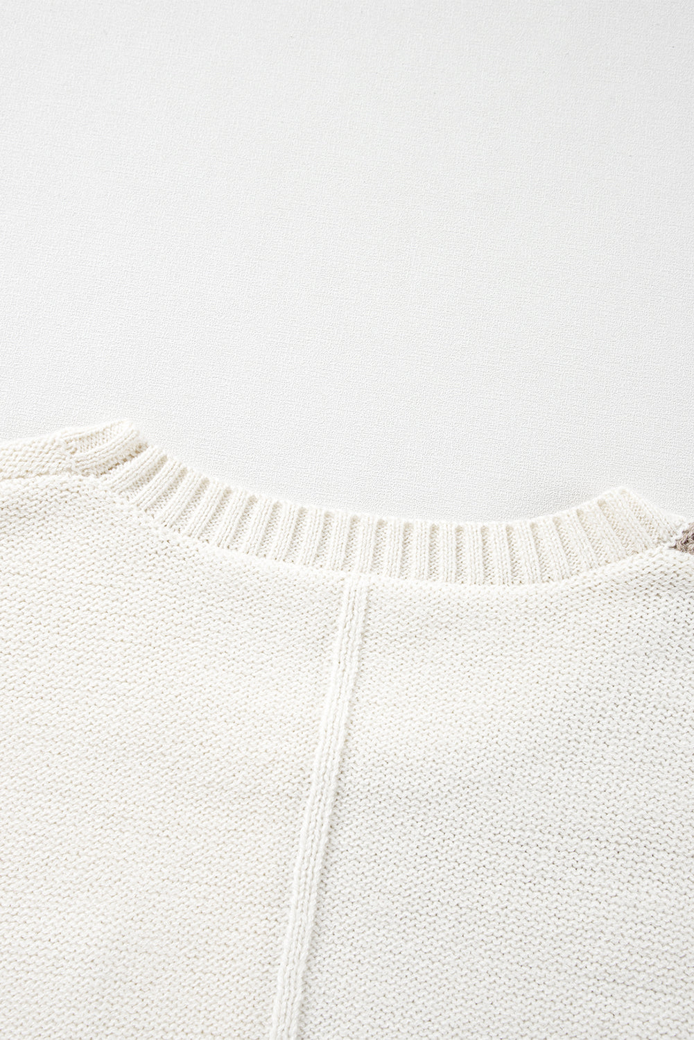 Rose Tan Colourblock Patched Pocket Drop Shoulder Sweater eAura