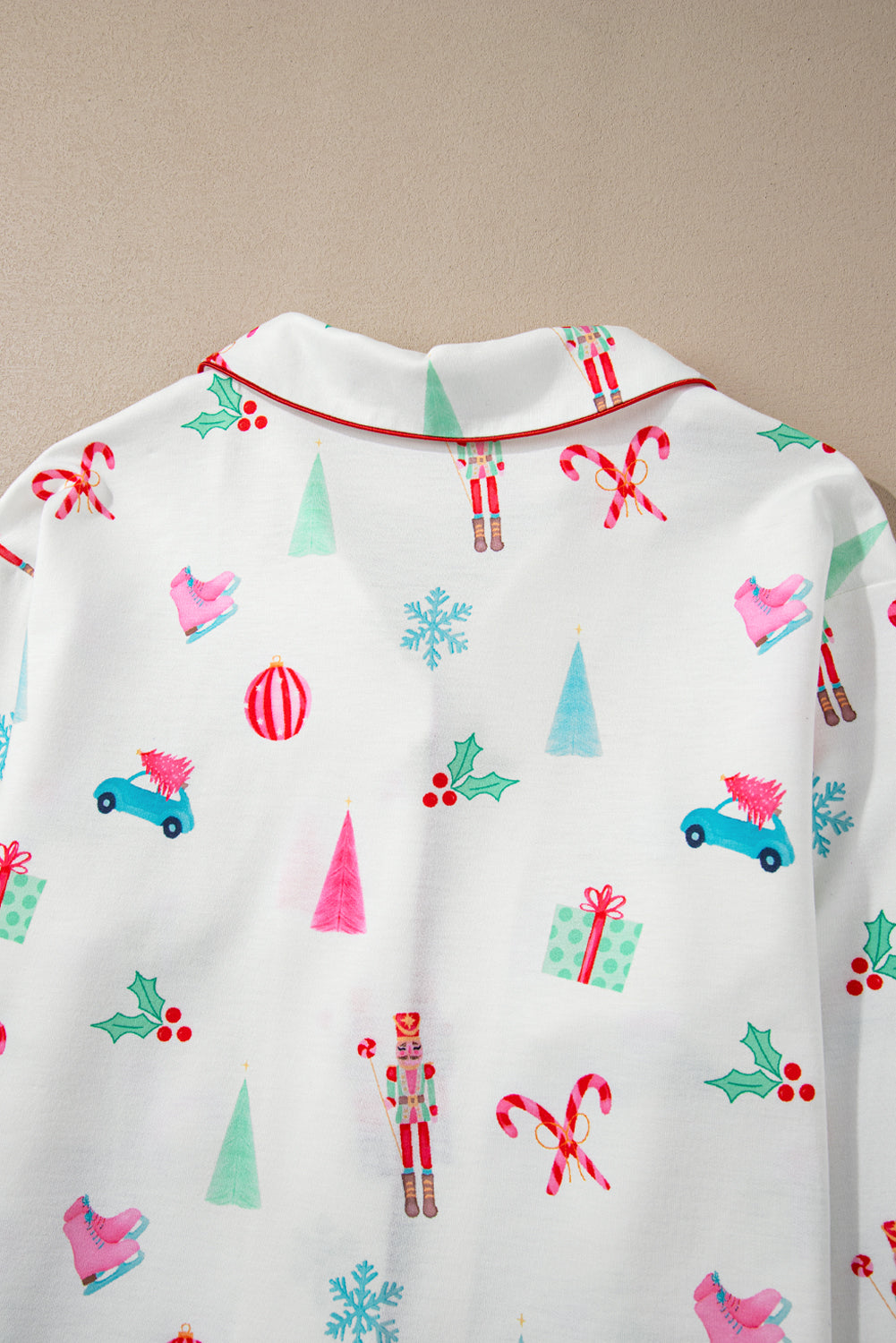 White Christmas Print Shirt and Pants Pyjamas - eAura