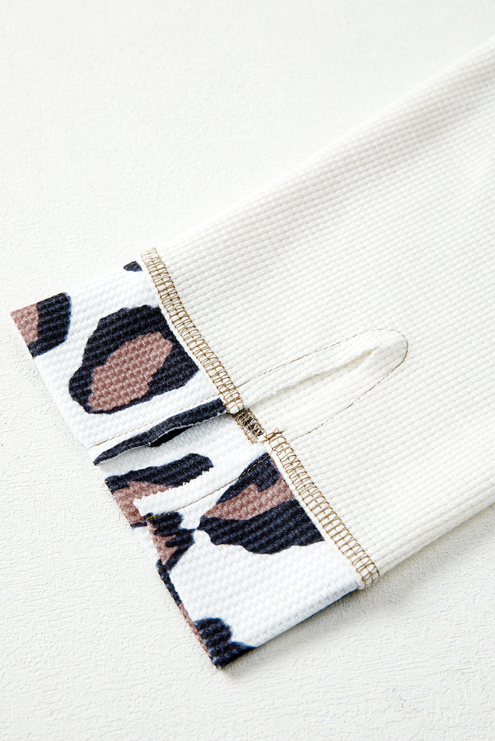 Oversized Leopard Contrast Mixed Texture Patchwork Zip-Up Drop Shoulder Hoodie - Tops/Sweatshirts & Hoodies