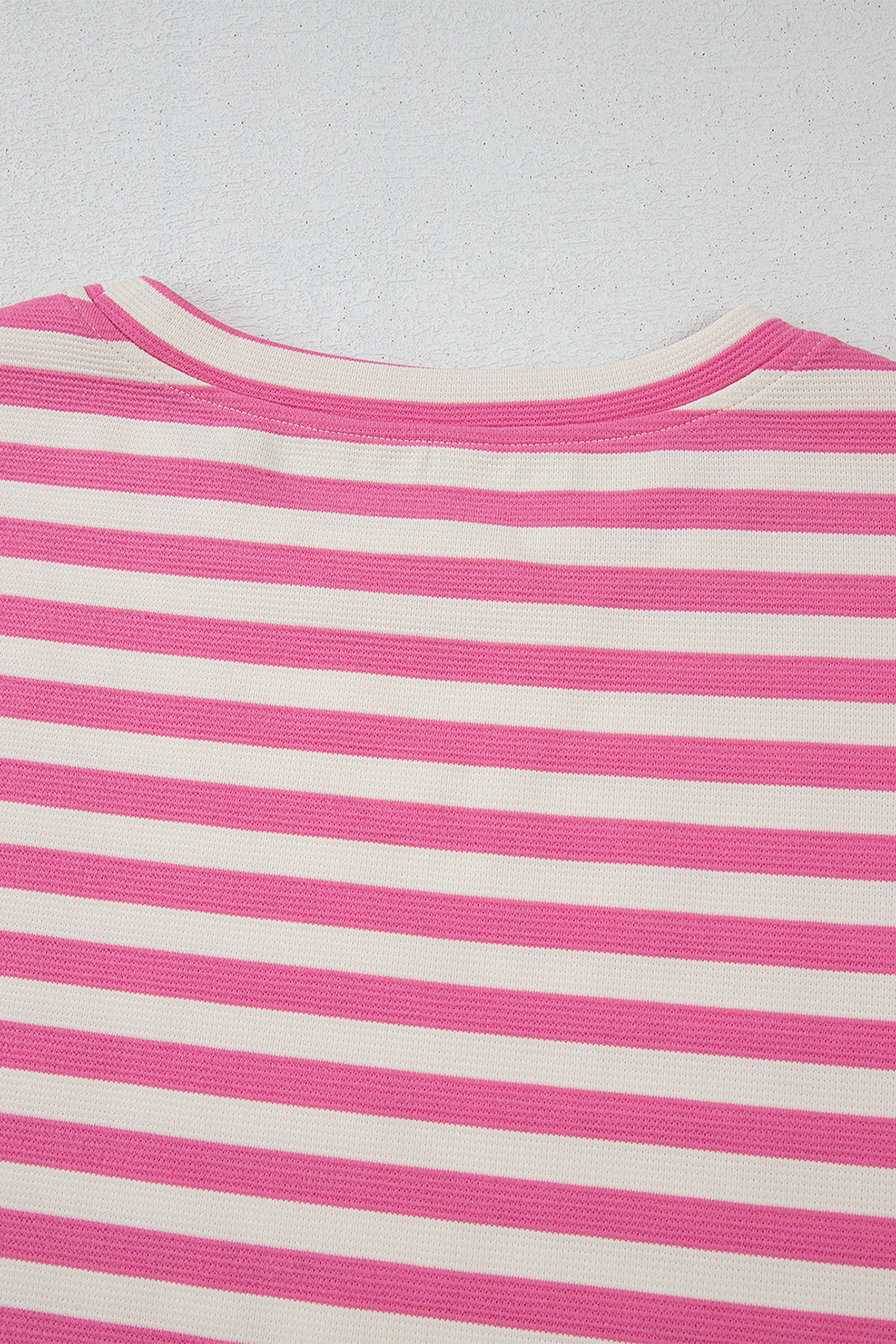 Rose Stripe Crew Neck T Shirt and Drawstring Shorts Set eAura
