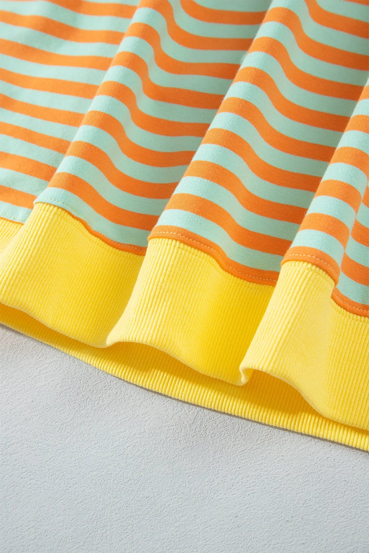 High Neck Striped Colourblock Tunic Plus Size Sweatshirt – Orange Stripe