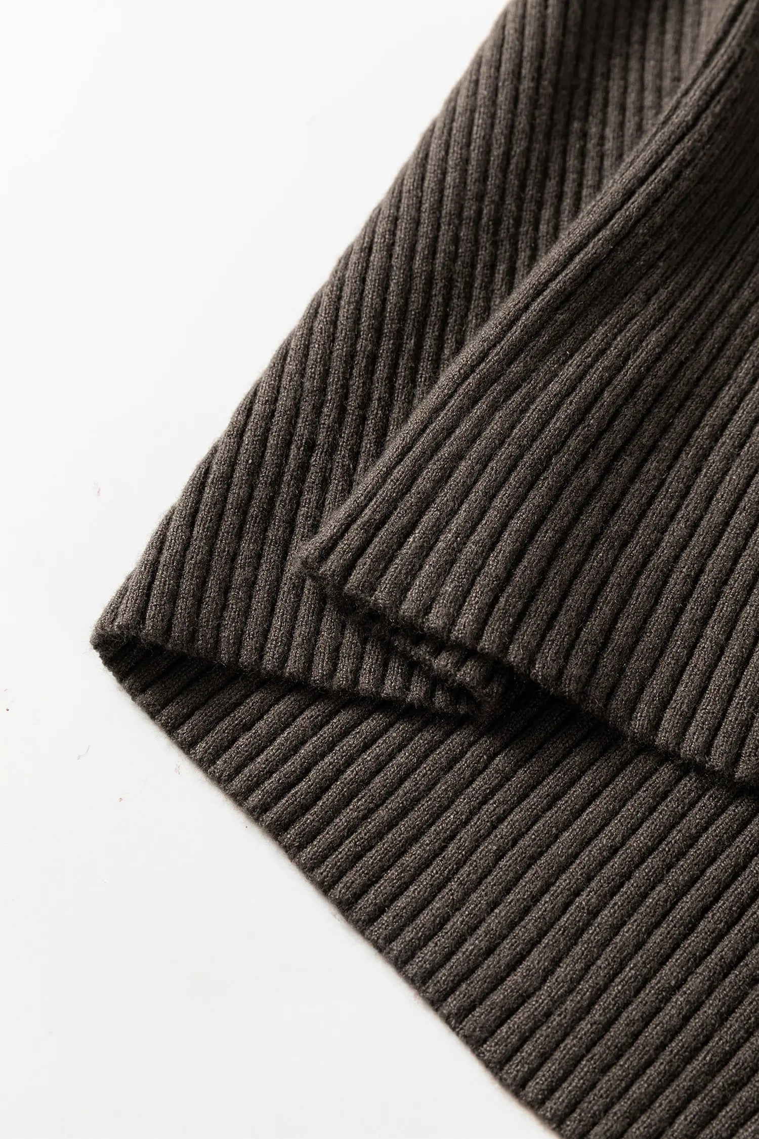 Western Ribbed Knit High Neck Sleeveless Waist Slim Fit Sweater Vest – Chicory Coffee