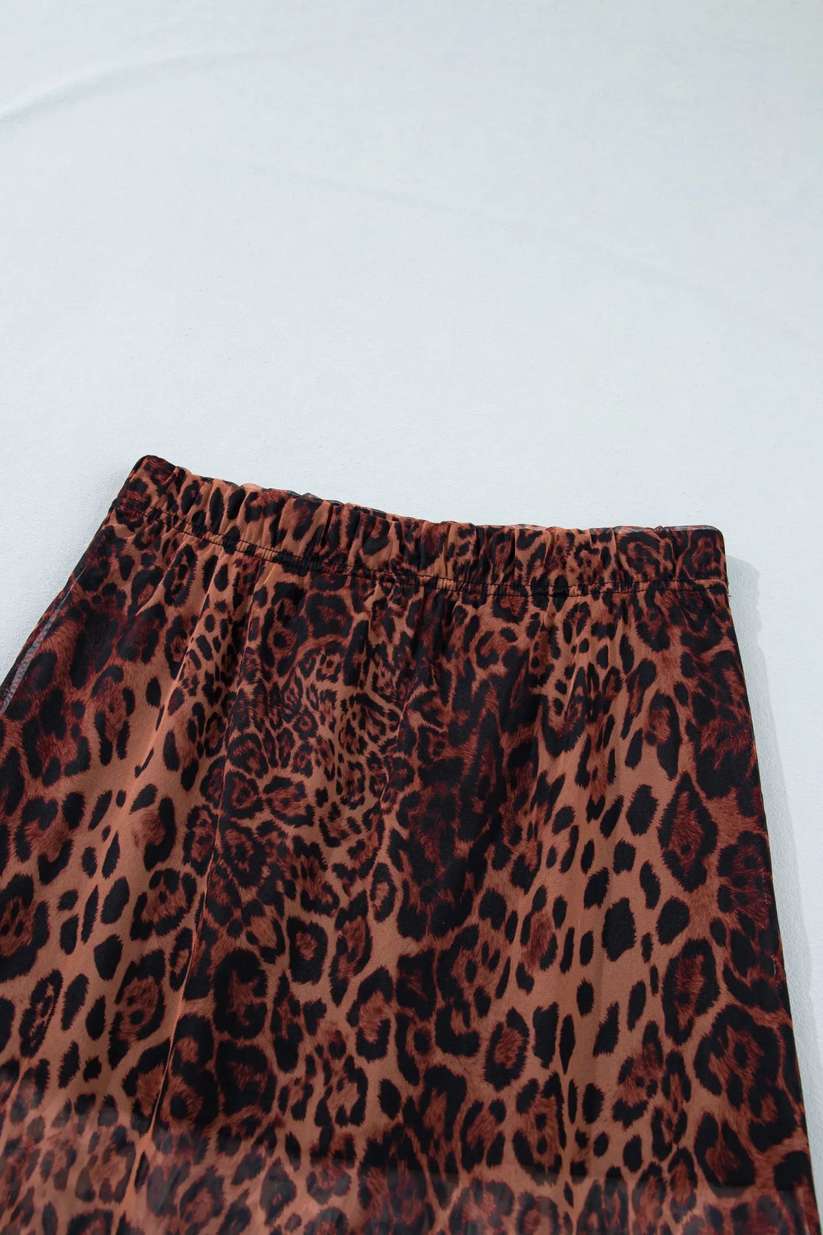 Leopard Sheer Maxi Skirt – Brown