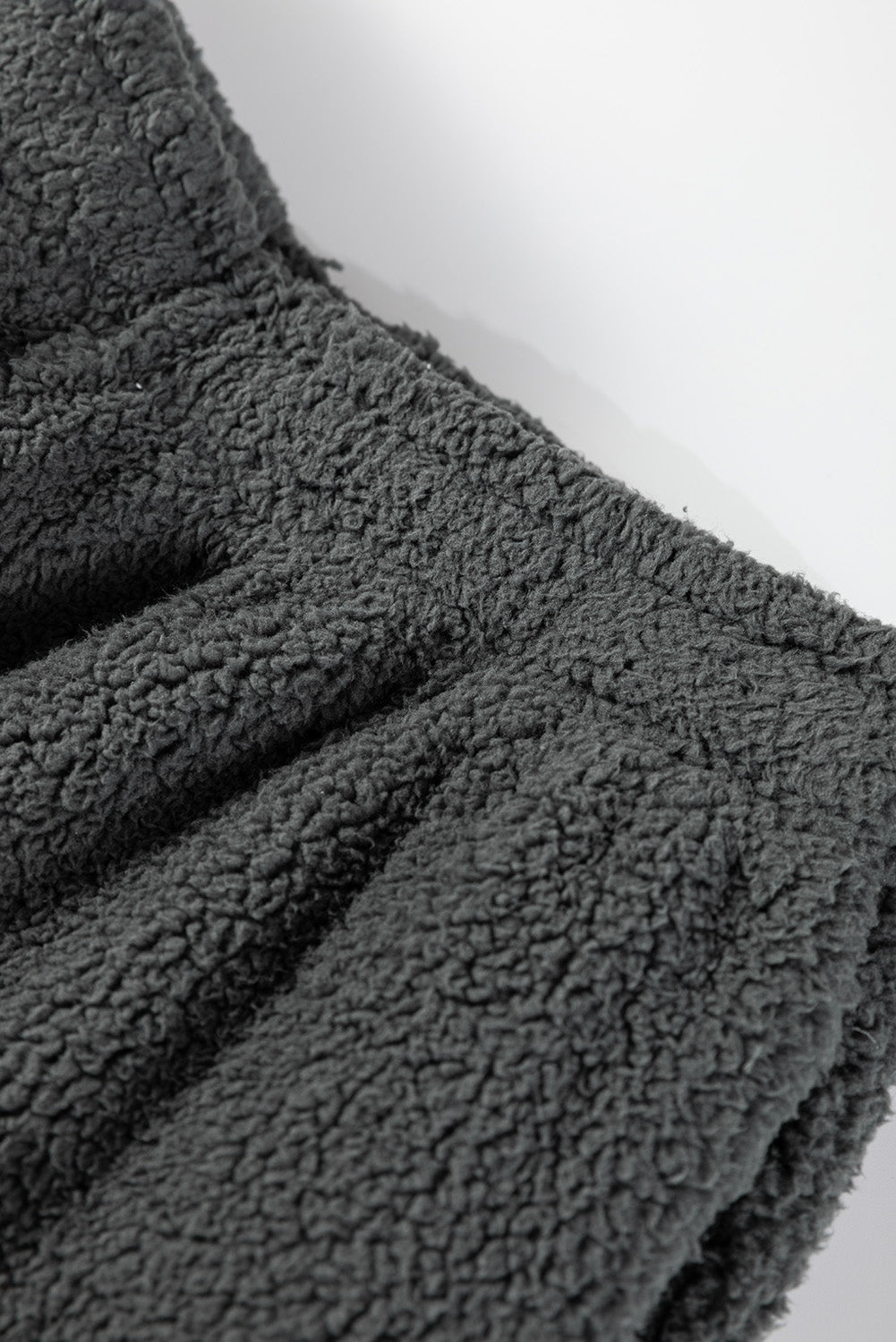 Grey Fuzzy Drawstring Hoodie Loungewear Co-ord Set - eAura