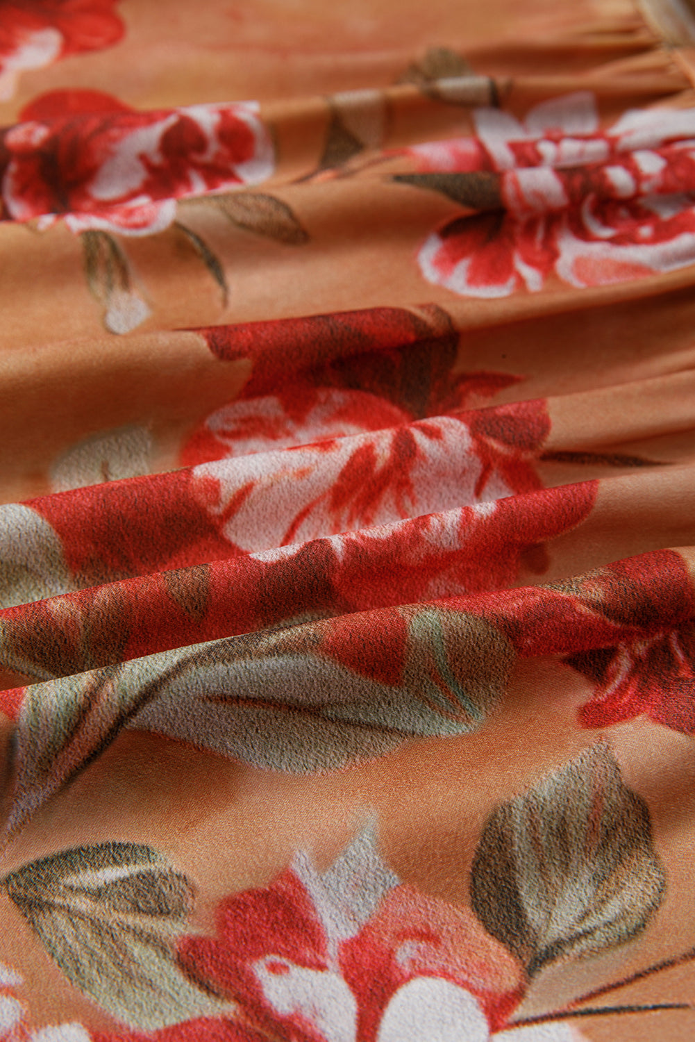 Floral Print Shirt Style Half Button Long Sleeve Ruffle Mini Dress - eAura