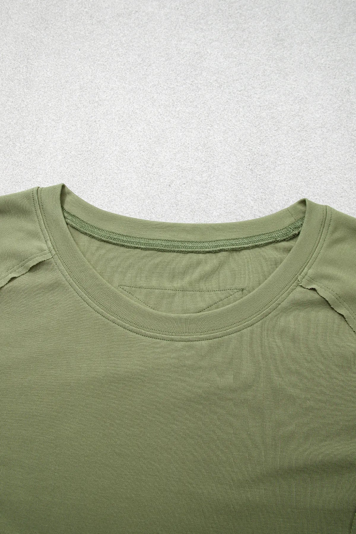 Round Neck Panel Long Sleeve Top