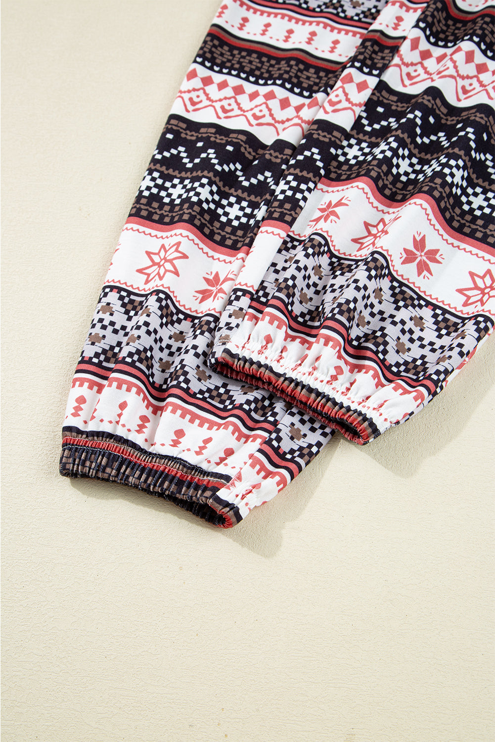 Retro Christmas Pattern Loose Pullover Pyjama Set - eAura