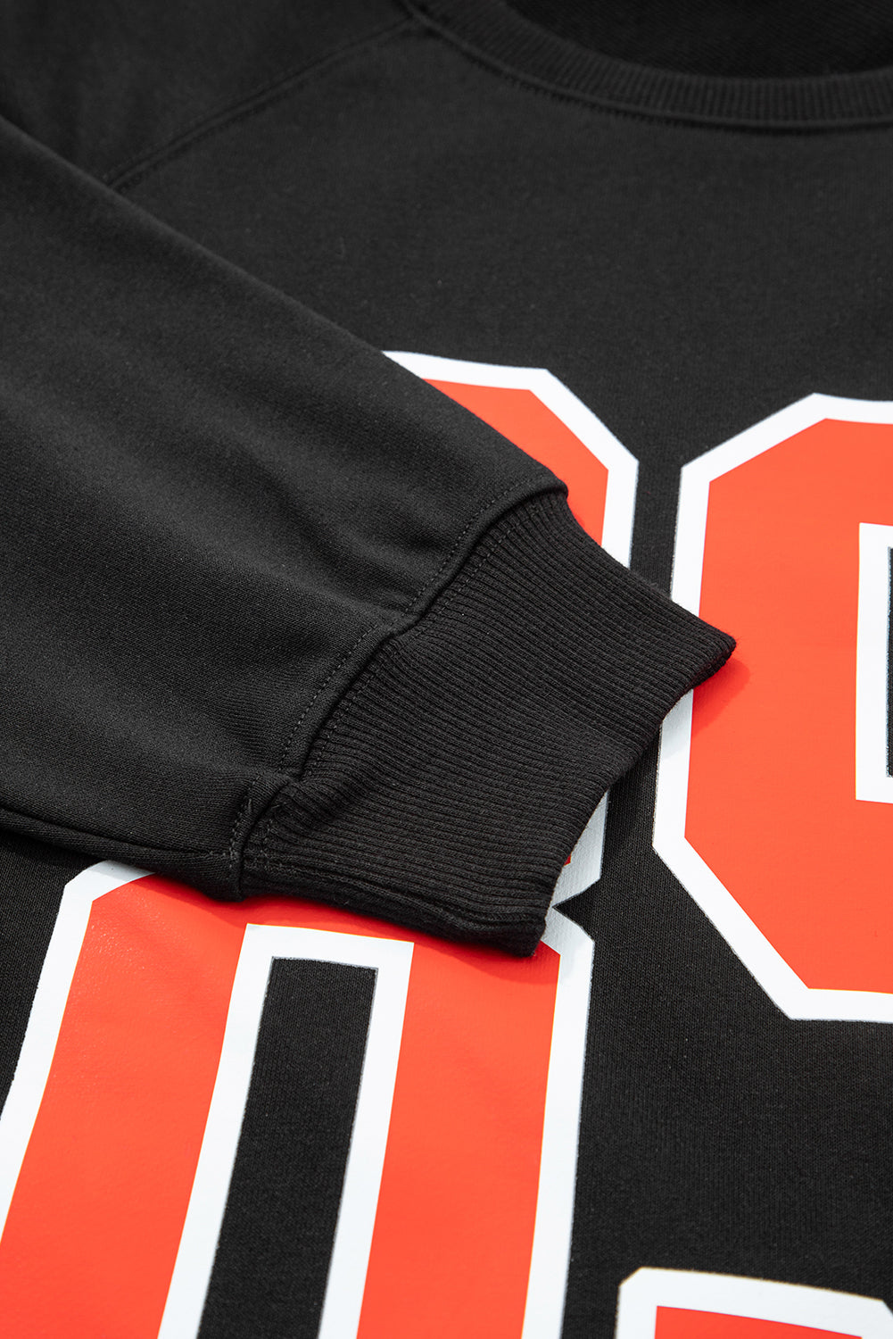 Black Varsity Spirit Striped 89 Graphic Casual Sweatshirt - eAura