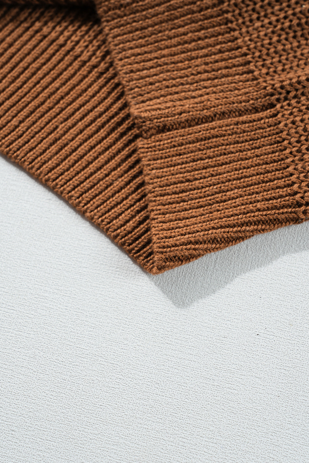 Chestnut Beaded Drop Shoulder Round Neck Sweater eAura