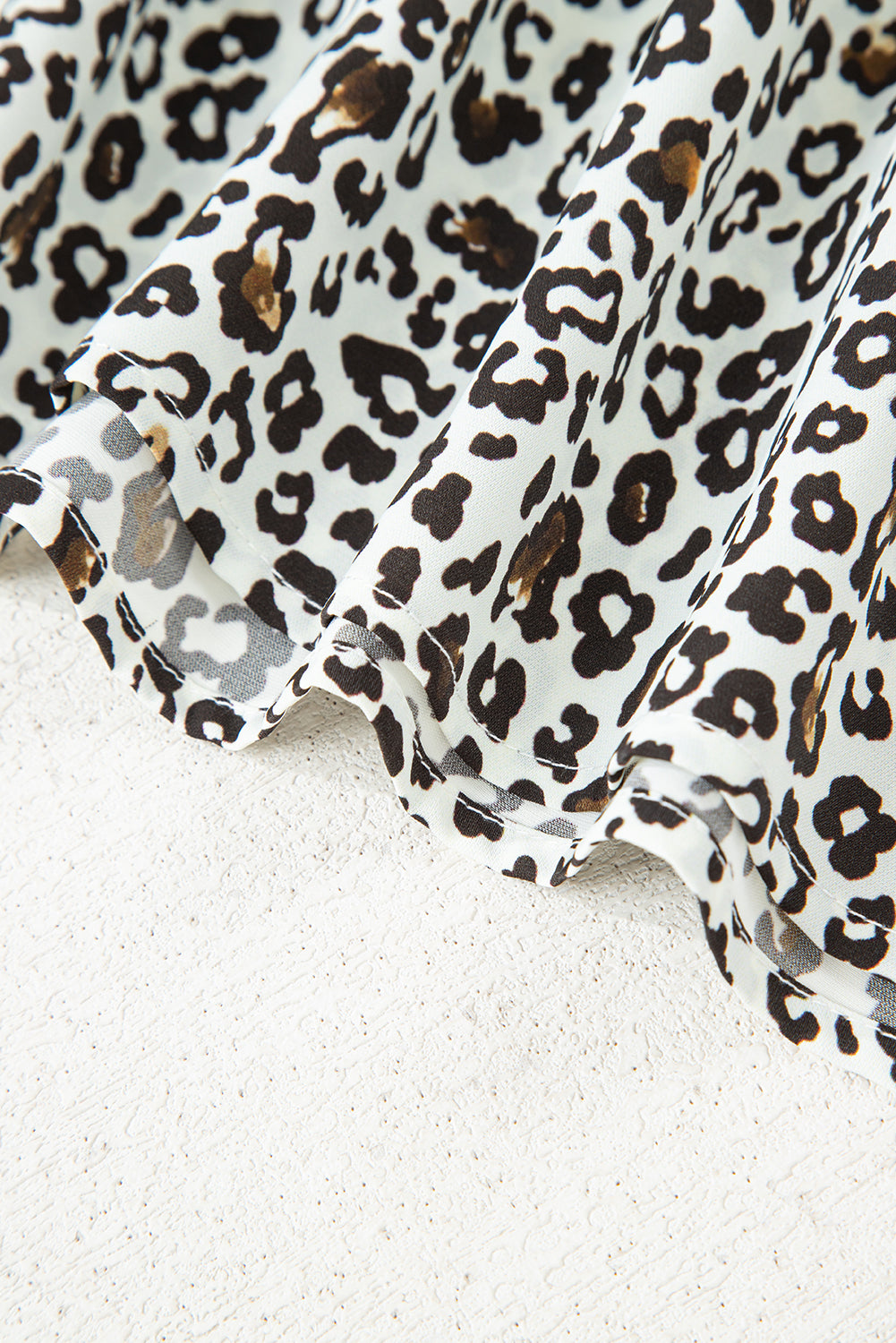 Plus Size V-Neck Leopard Print Puff Sleeve Mini Dress - eAura