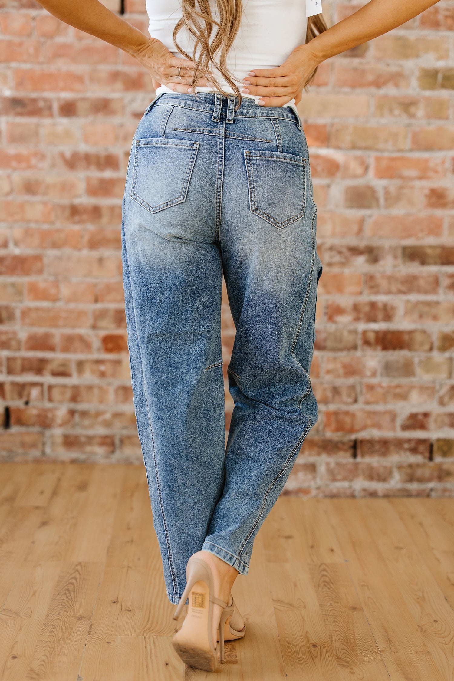 Washed Seam Detail Shift Jeans - Bottoms/Jeans