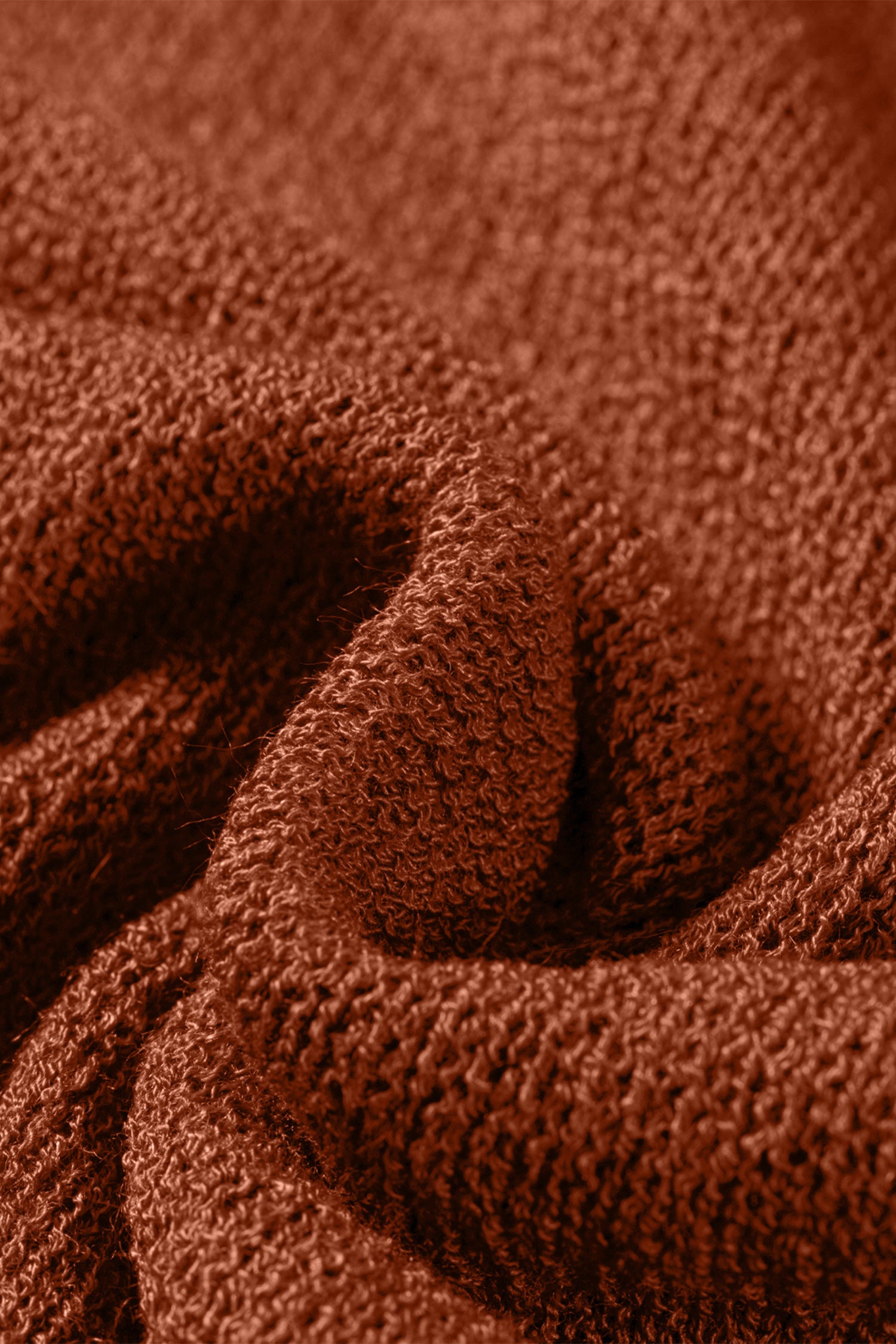 Coffee Ribbed Knit Round Neck Short Sleeve Sweater – Brown