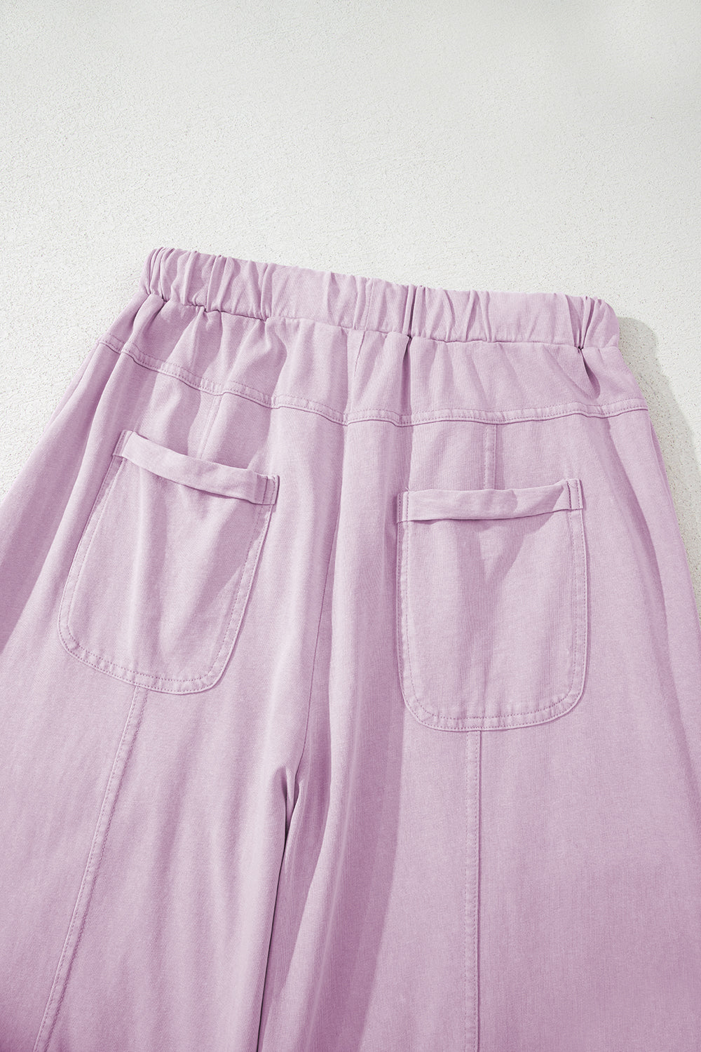 Mineral Wash Exposed Seam Drawstring High Waist Wide Leg Cargo Trousers eAura