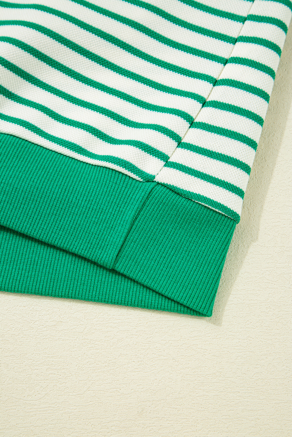 Green Striped Exposed Seam Pullover Top - eAura
