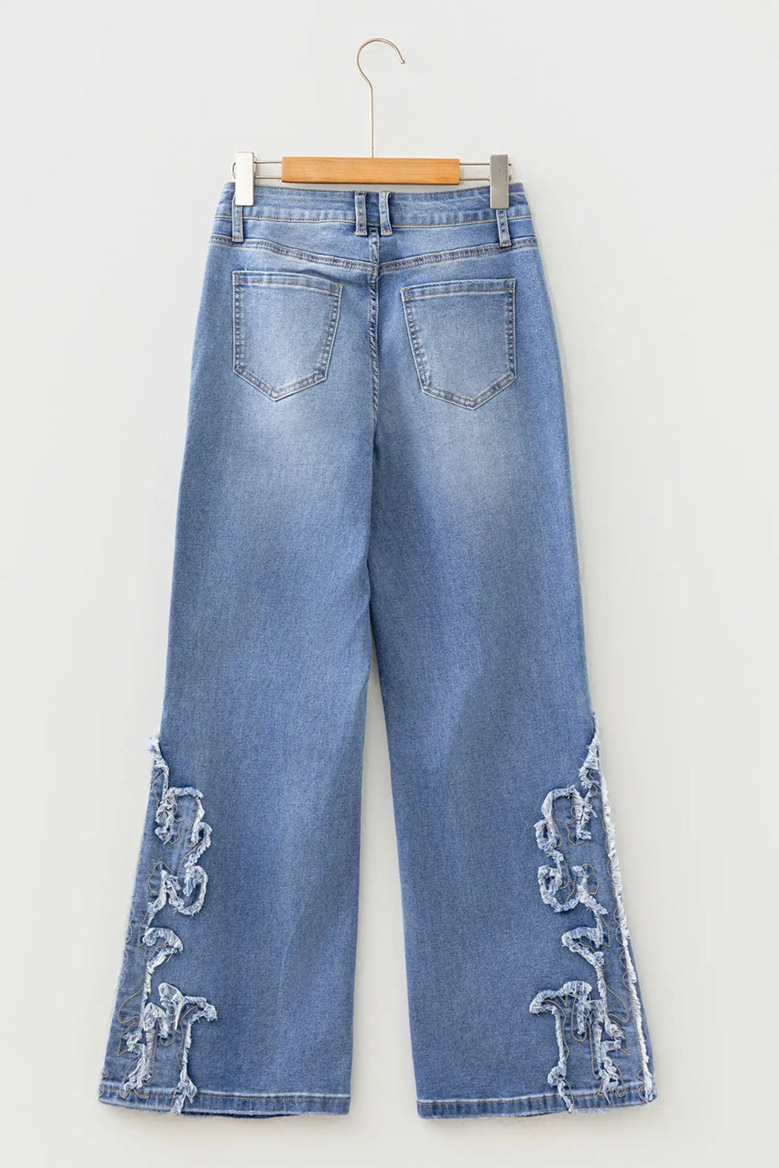 Embroidered Western Print Flare Leg Full Length Jeans – Ashleigh Blue