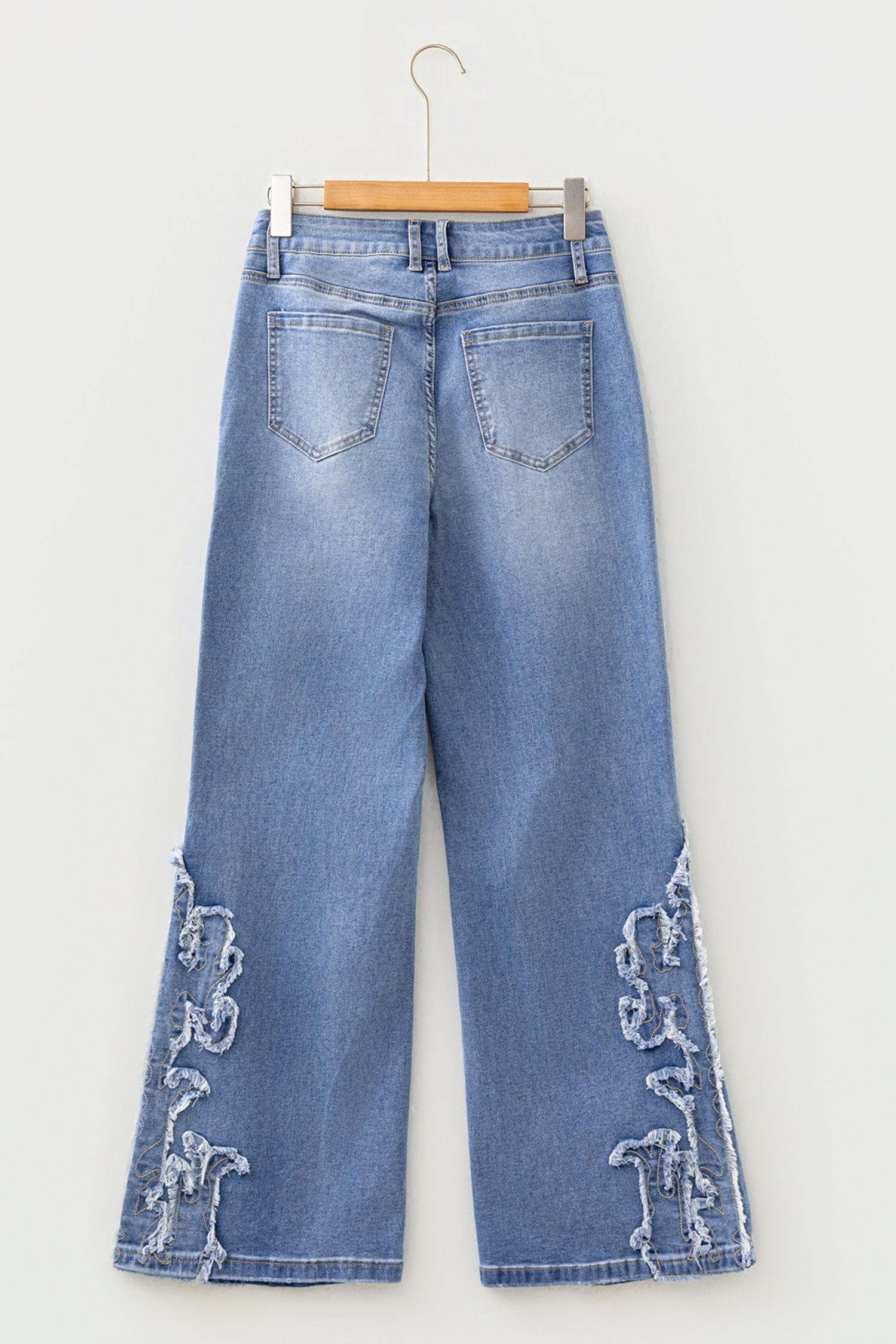 Embroidered Western Print Flare Leg Full Length Jeans – Ashleigh Blue