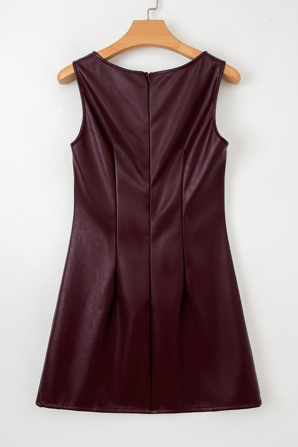 Black Faux Leather Sleeveless Mini Dress eAura