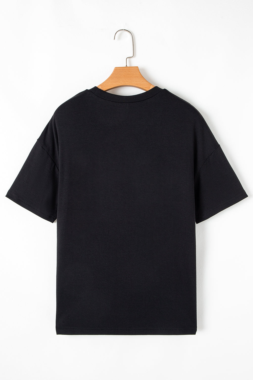 Black Sequin Stripes Patchwork Mardi Gras Crew Neck T Shirt eAura