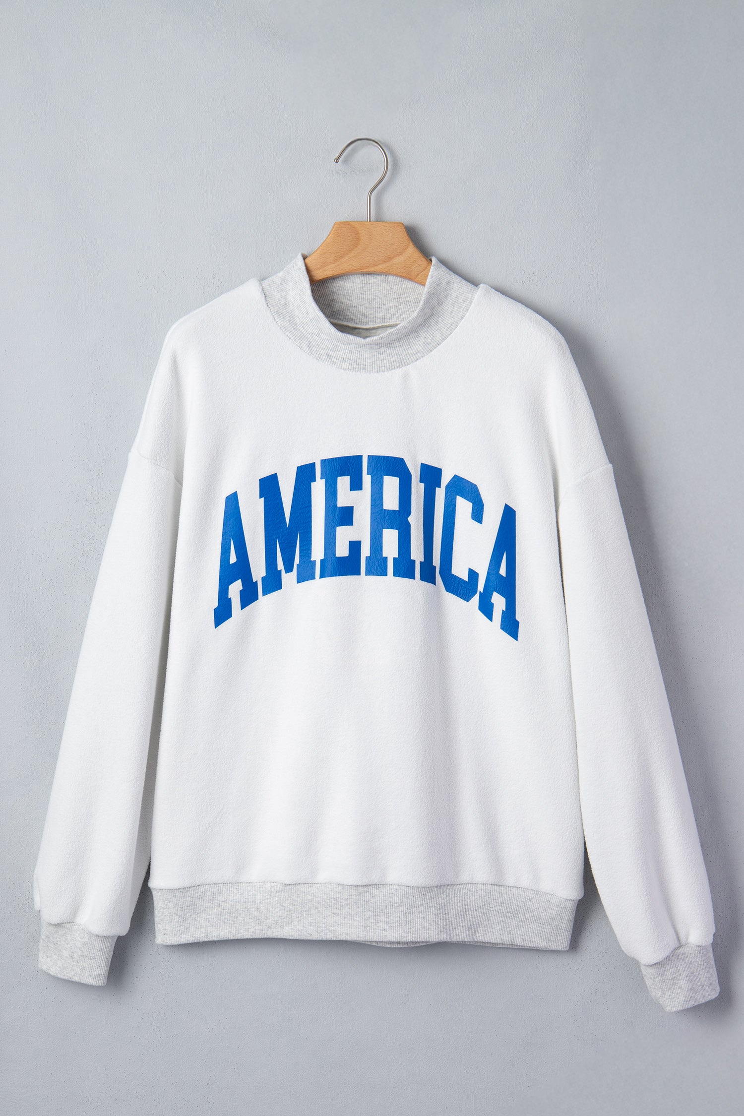 Reversible USA Graphic Mock Neck Sweatshirt