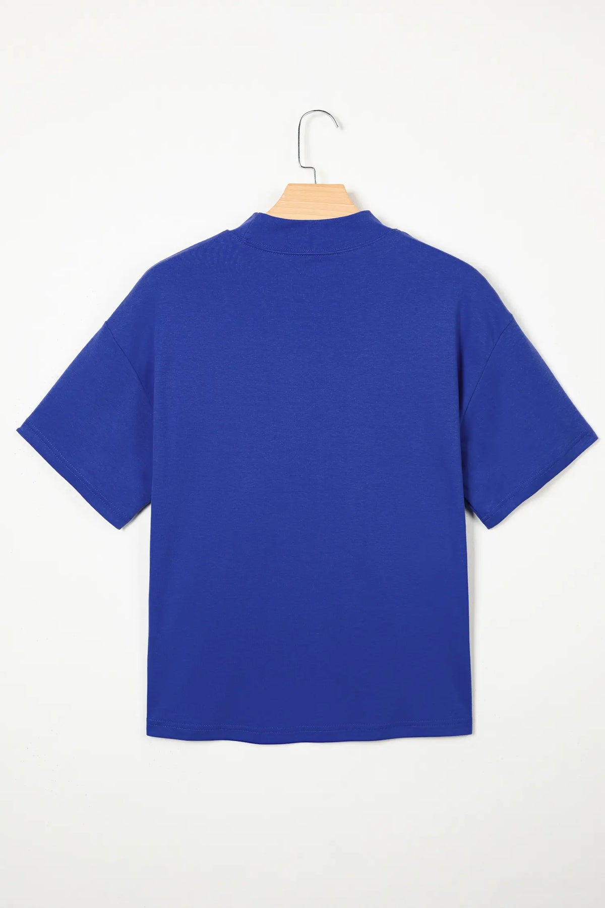 Solid Colour High Neck Oversize Tee – Wisteria