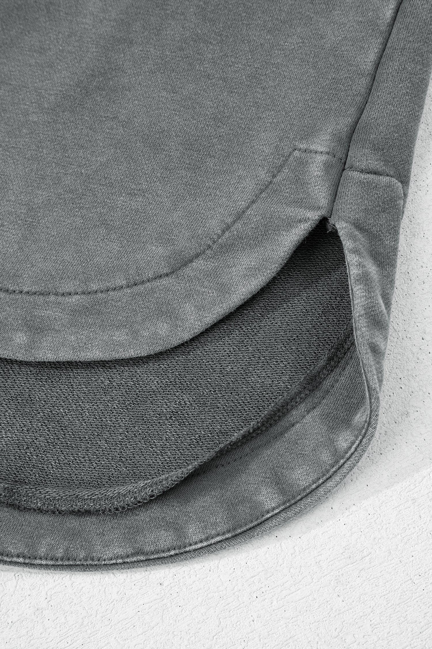 Mineral Wash Chest Pockets Drop Shoulder Shacket with Side Slit - eAura