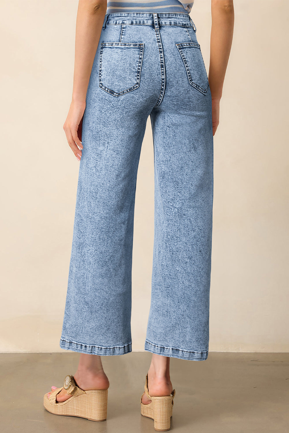 Patch Pocket Straight Leg Loose Jeans - eAura