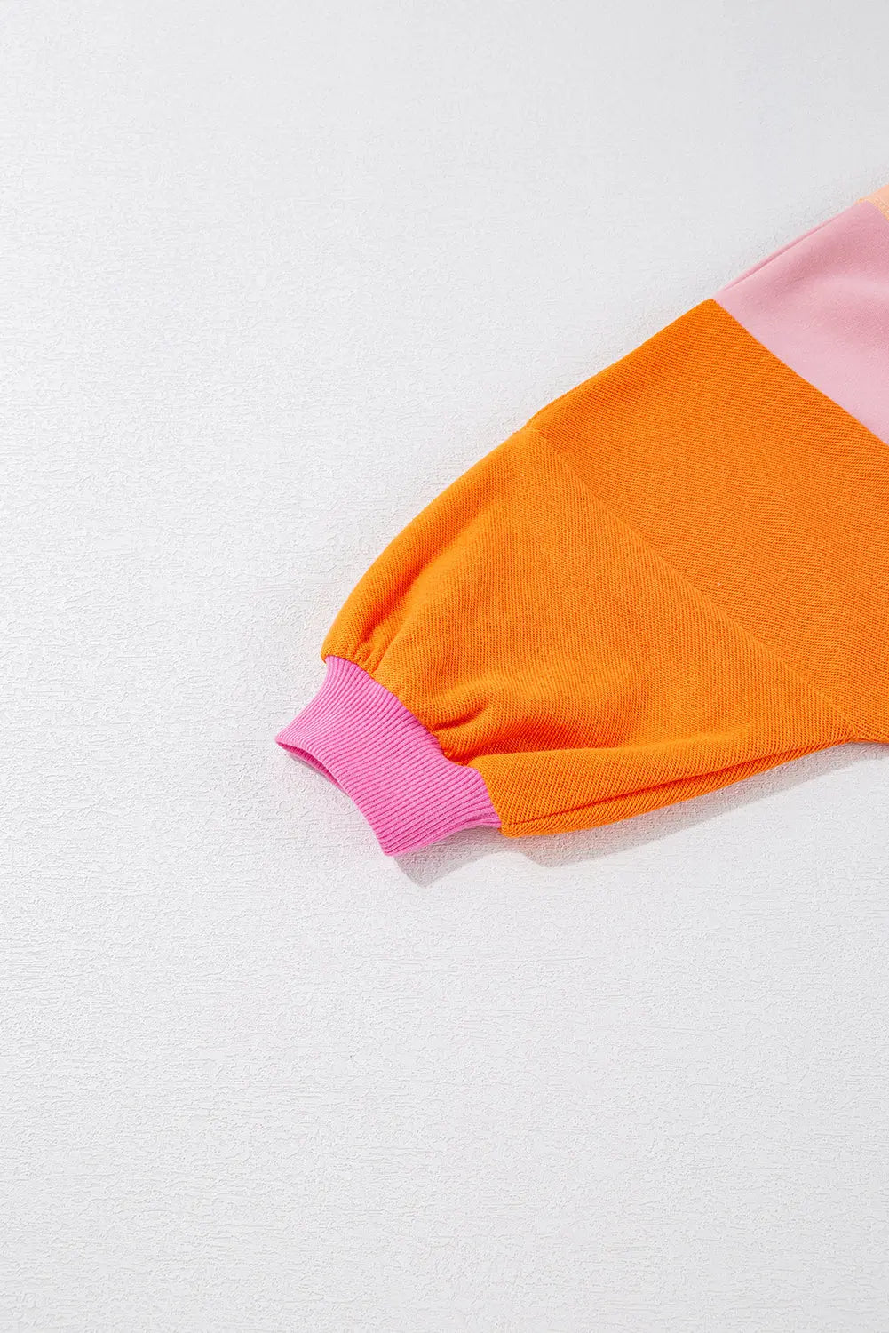 Grapefruit Orange Colourblock Patchwork Exposed Stitching Oversize Top - Sweaters & Cardigans/Sweaters