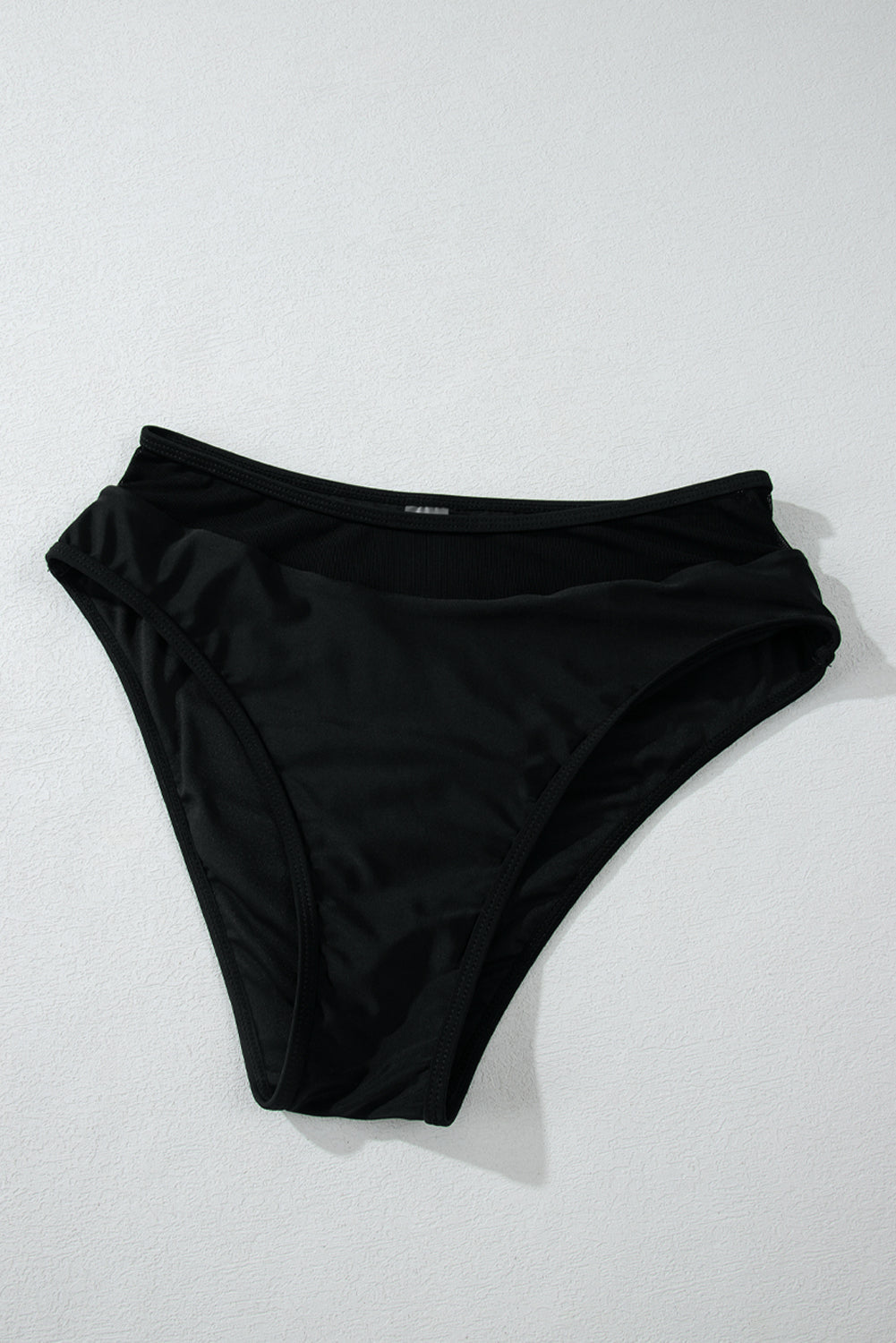 Black Sheer Mesh Edged Halter V Neck Push Up Bikini eAura