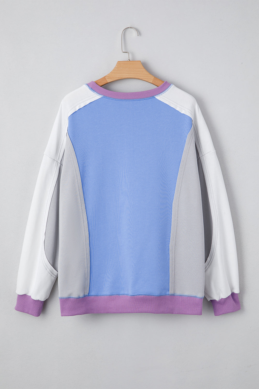 Exposed Seam Trim Pullover Sweatshirt - eAura