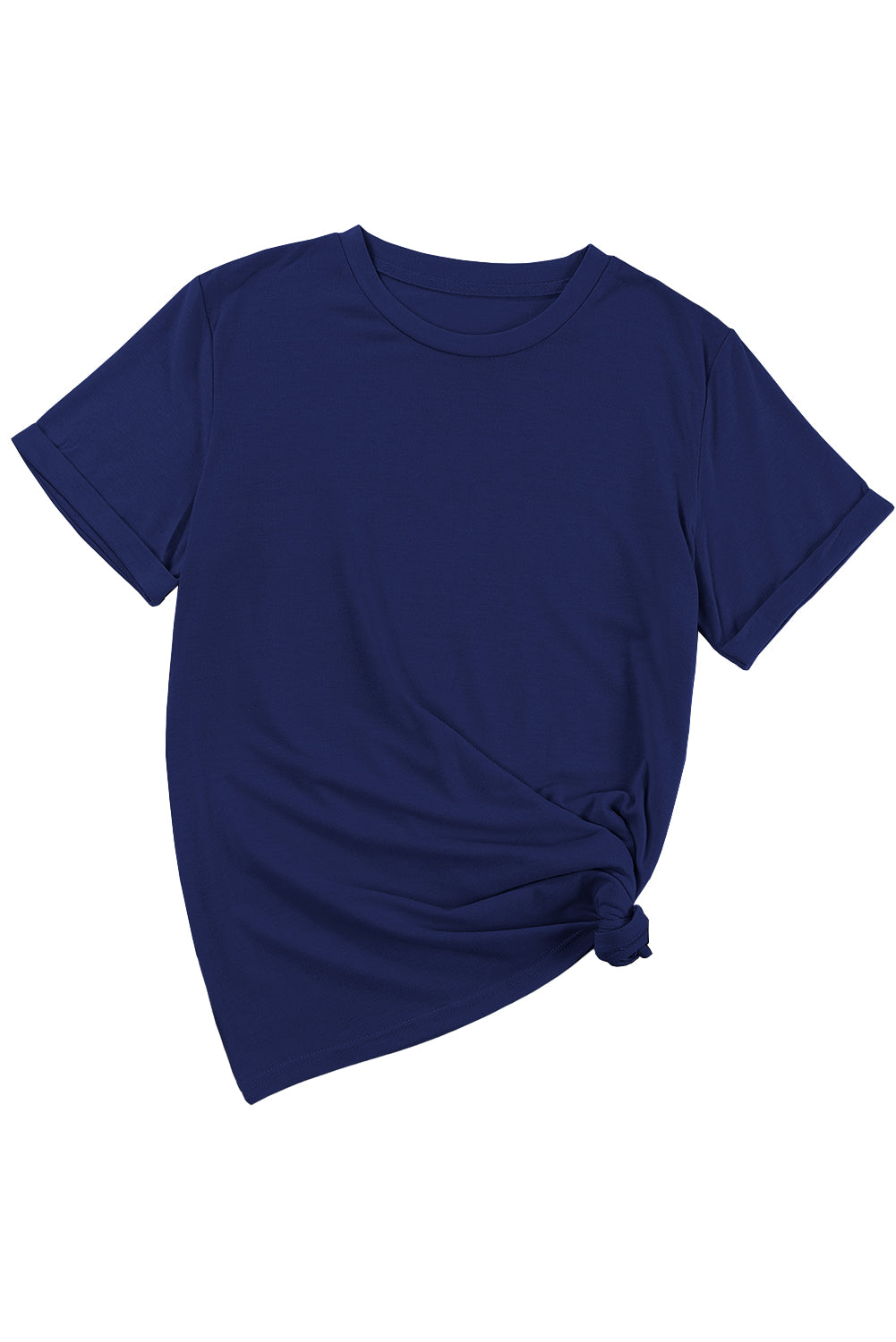 Casual Plain Crew Neck Tee T-Shirt