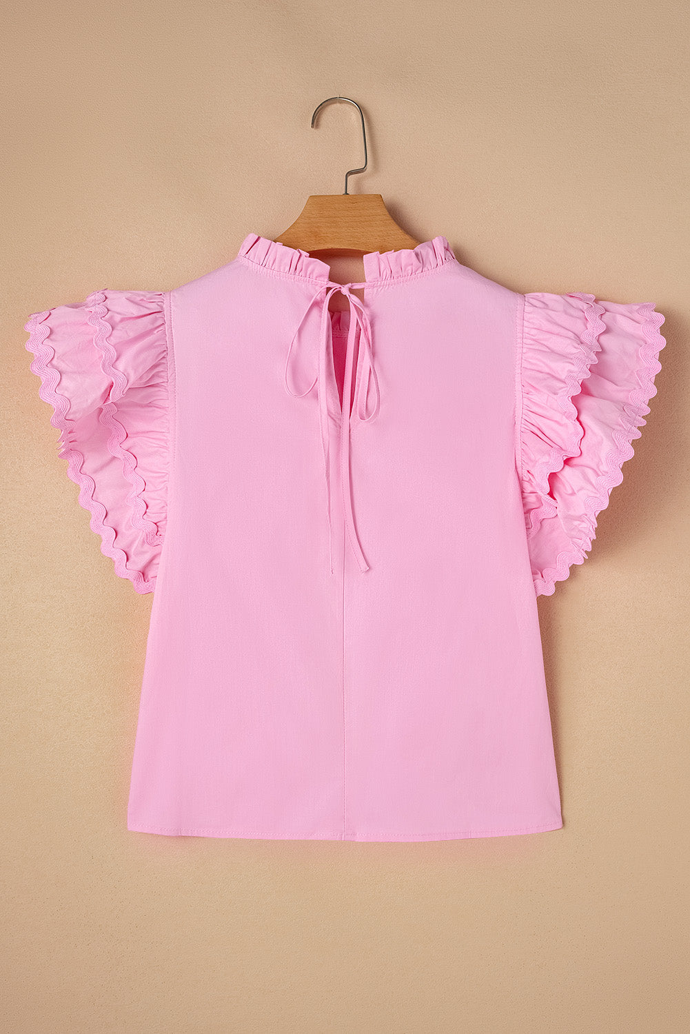 Bonbon Ricrac Ruffled Sleeve Frilled Collar Blouse eAura