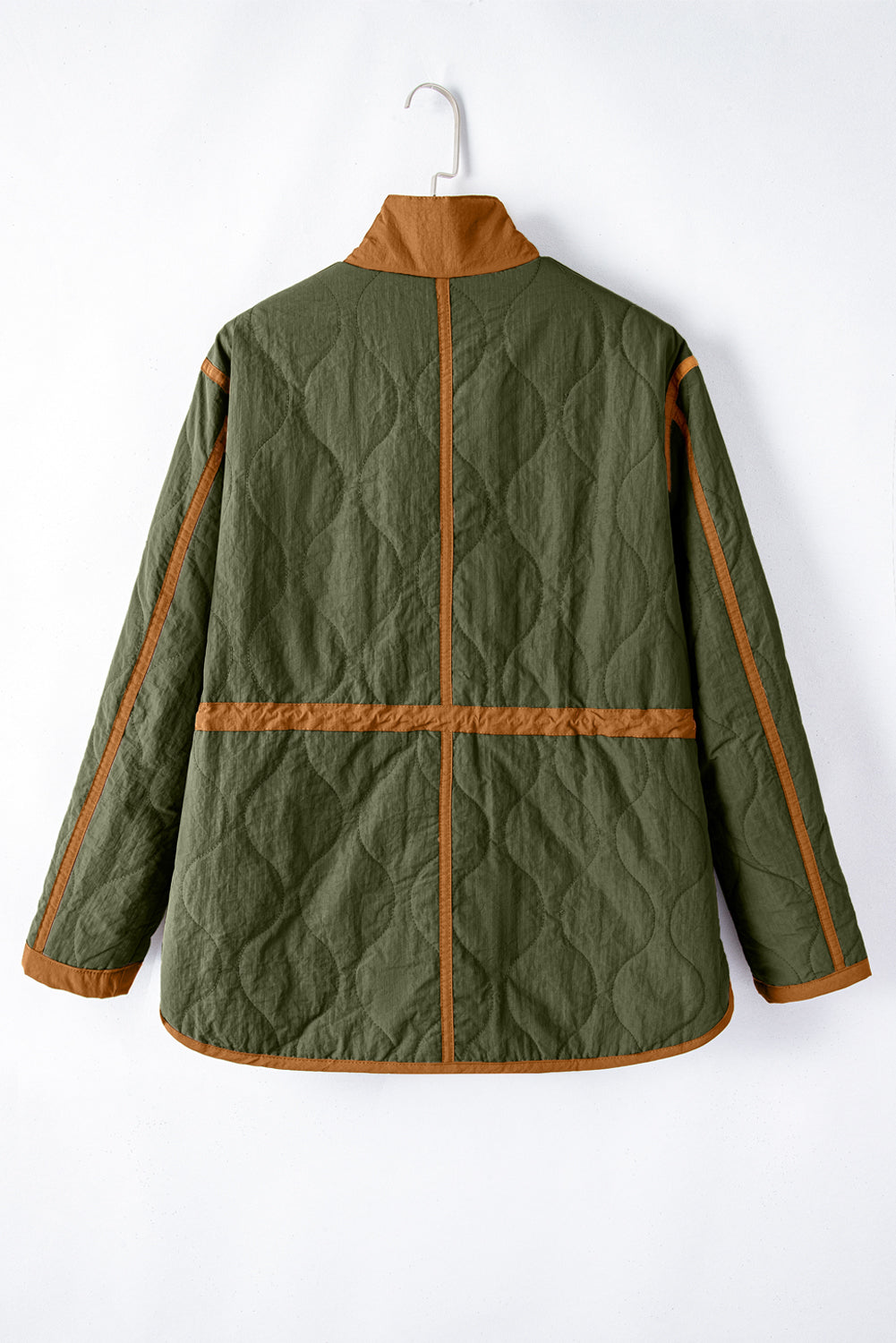 Green Stitching Quilted Drawstring Jacket Beagle Boutique Fashion Outlet