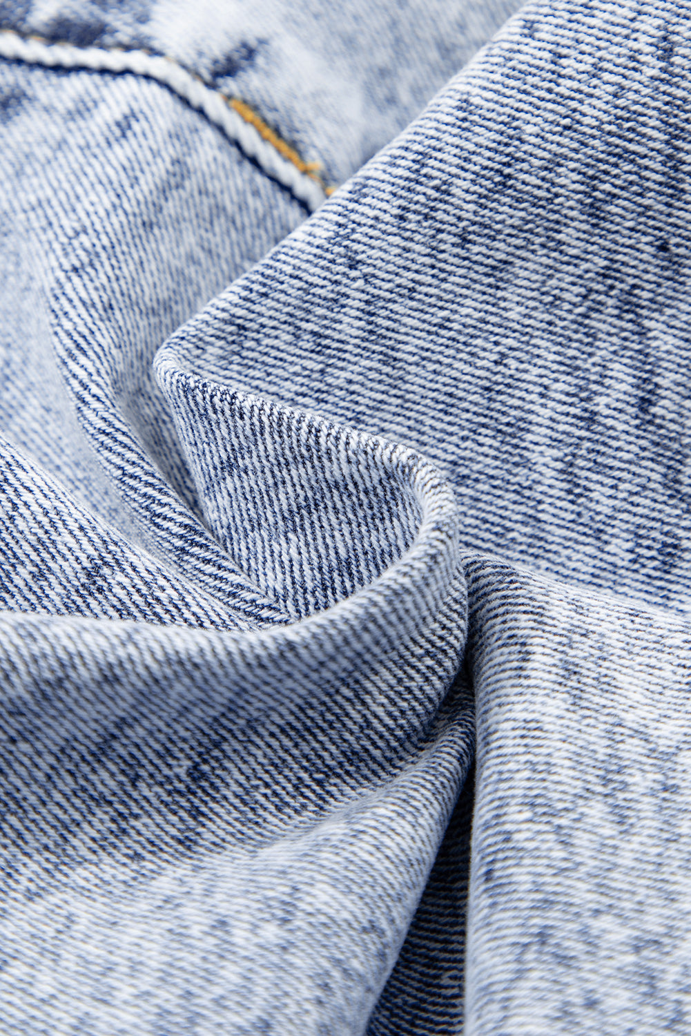 Beau Blue Rhinestone Light Wash Raw Hem High Waist Denim Shorts eAura