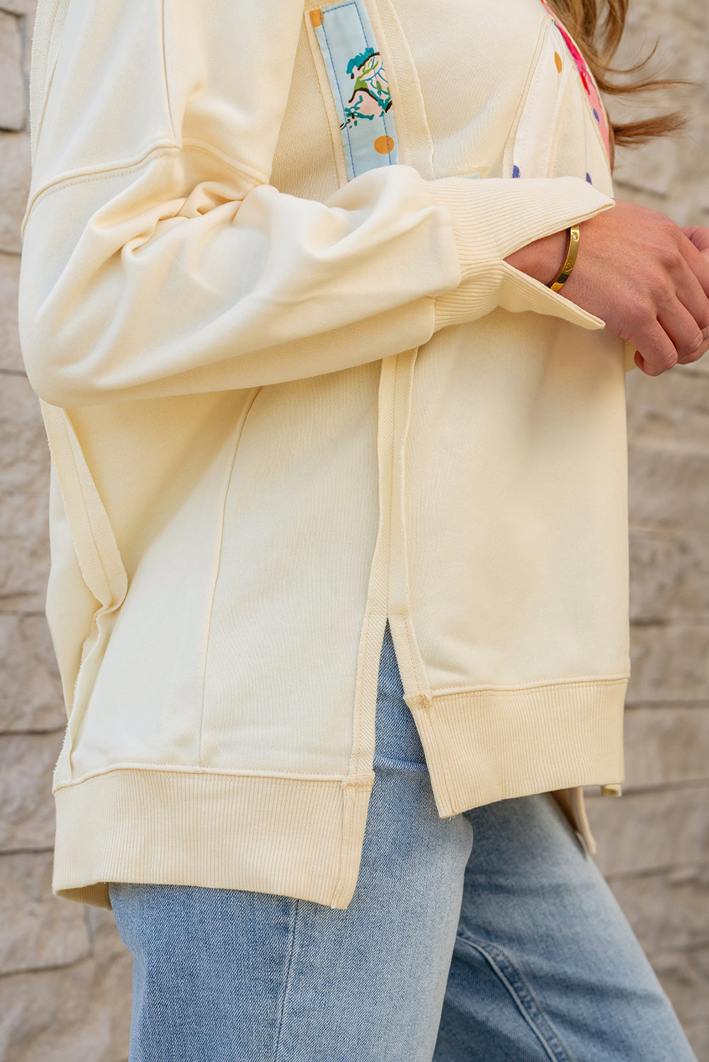 Apricot LOVE PATCH Graphic Oversized Sweatshirt eAura