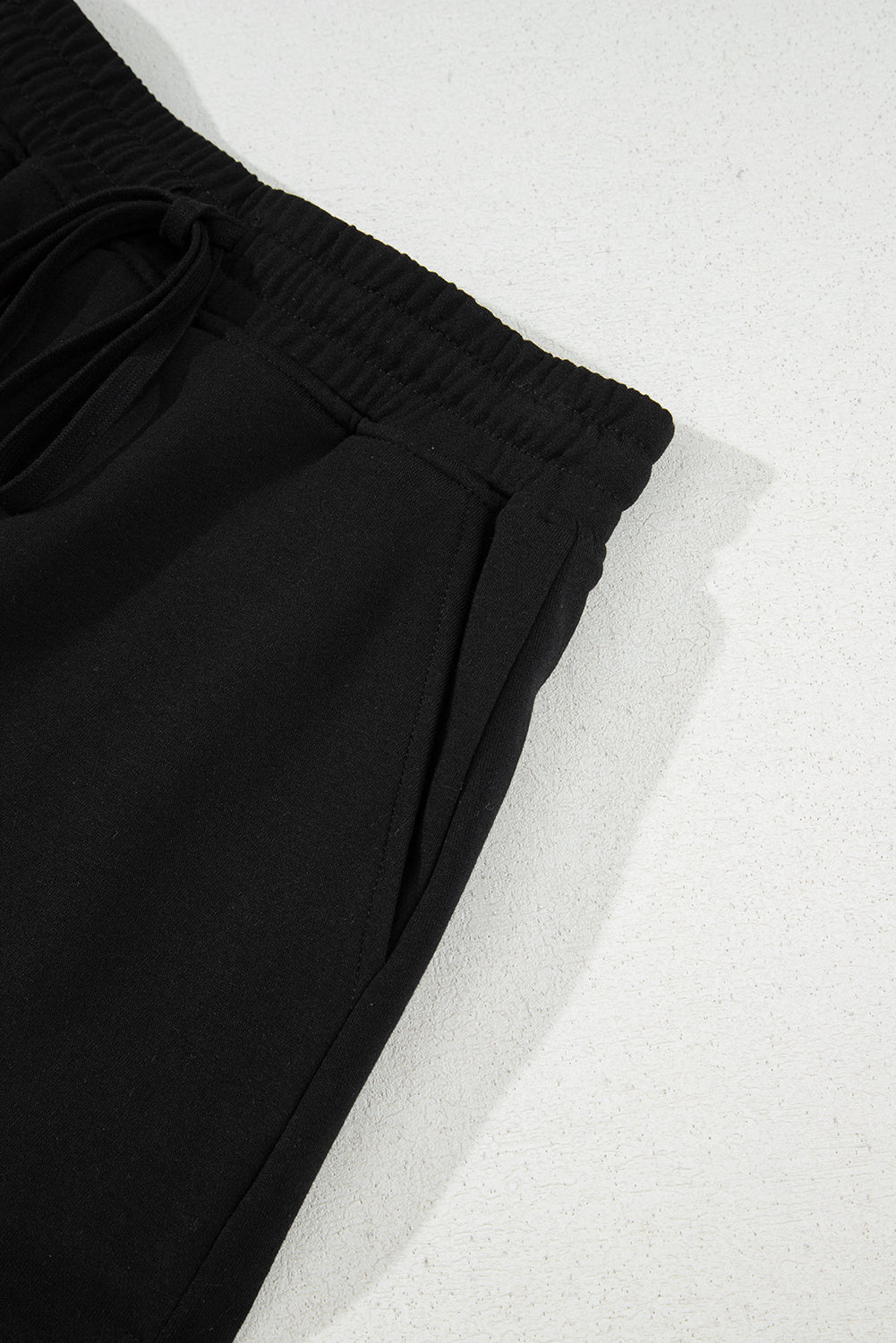 Black French Terry Drawstring Mini Skort with Pockets eAura