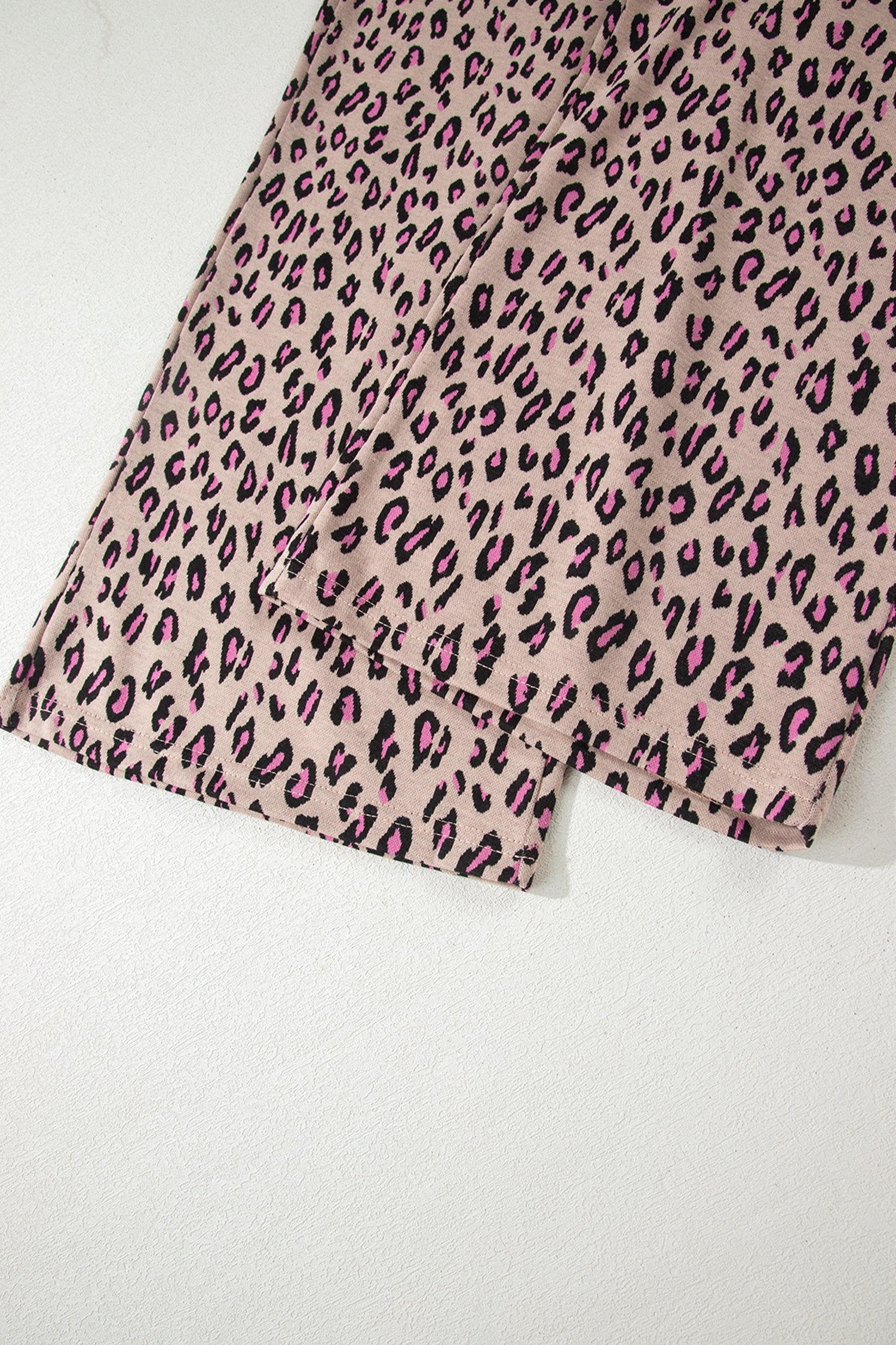 Leopard Print Casual Tee and Pants Co-ord Set