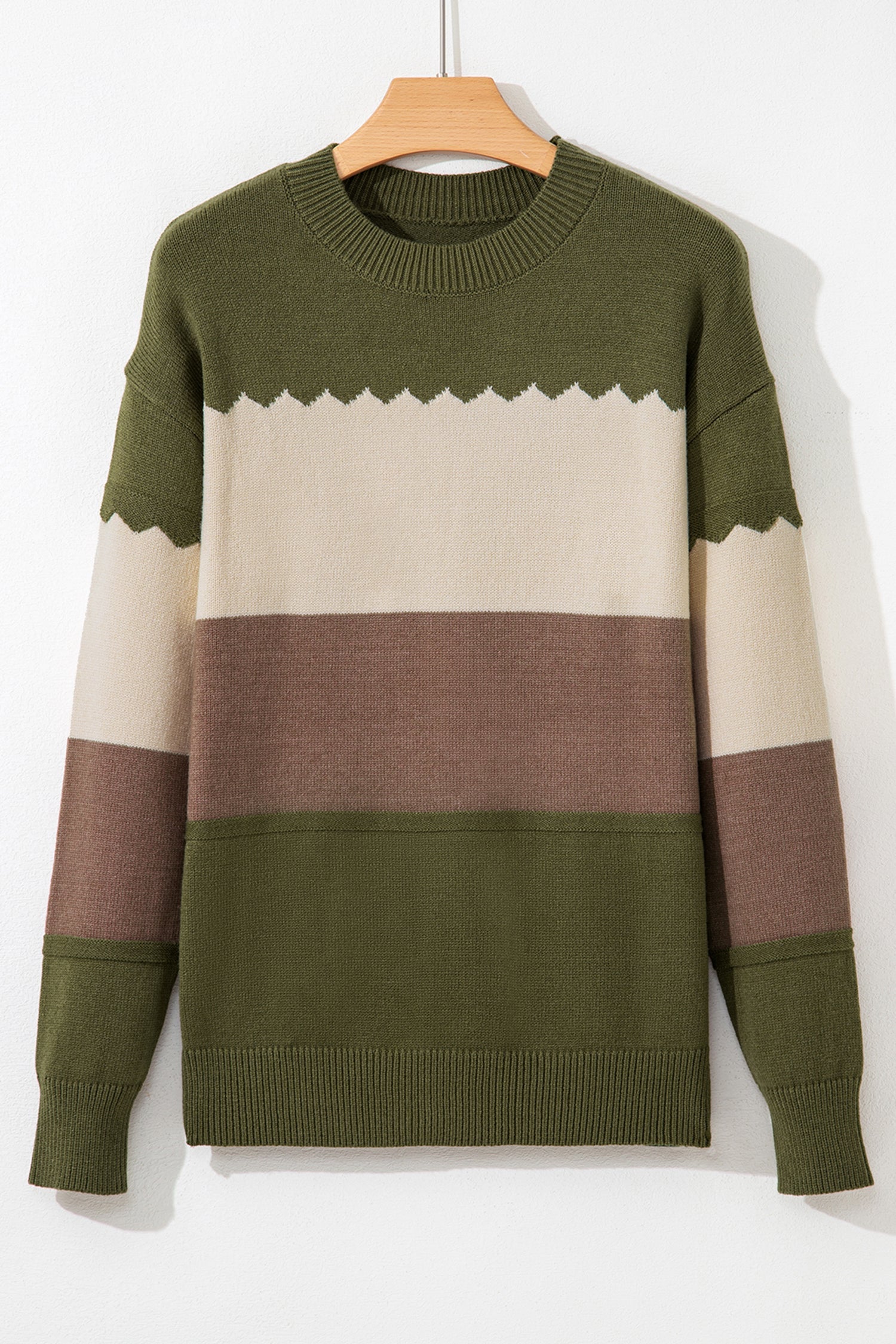 Crew Neck Drop Shoulder Sweater - eAura