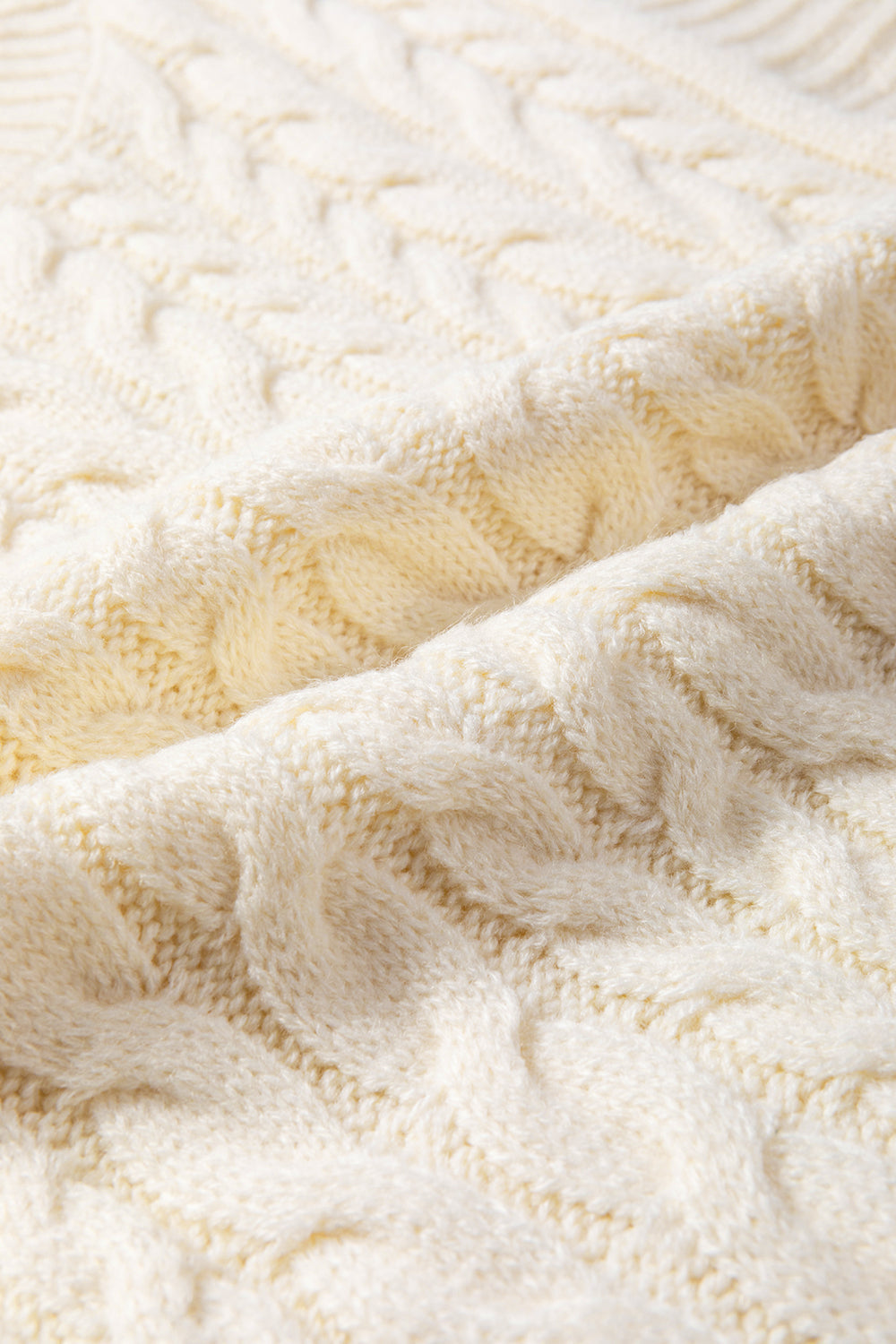 Oatmeal Cable Knit High Neck Sweater Vest eAura