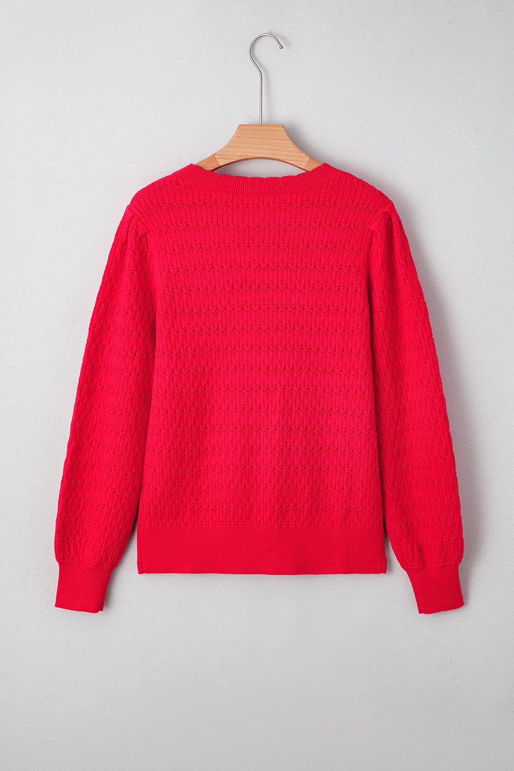 Pattern Knit Ribbed Cuffs Sweater - eAura