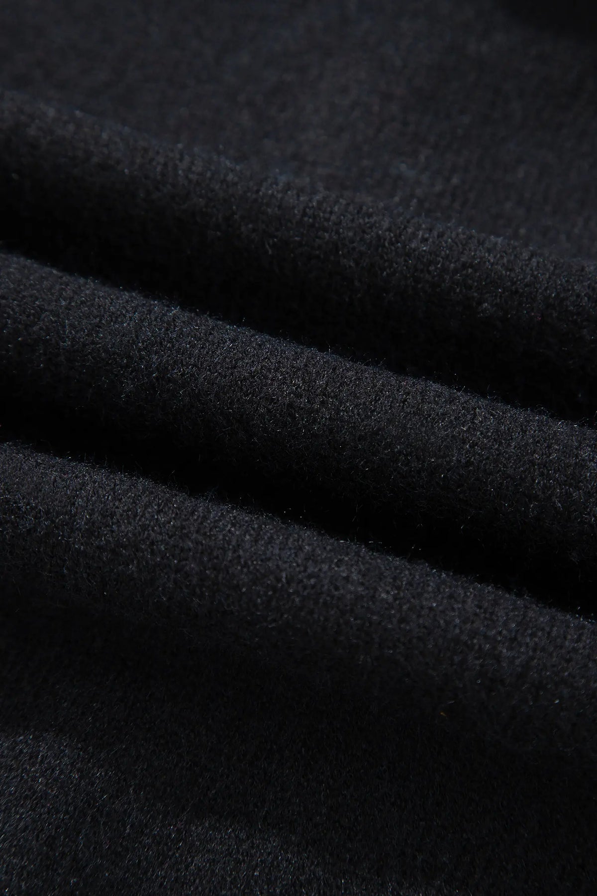 Denim Patchwork Collar Cuffed Casual Sweater – Black