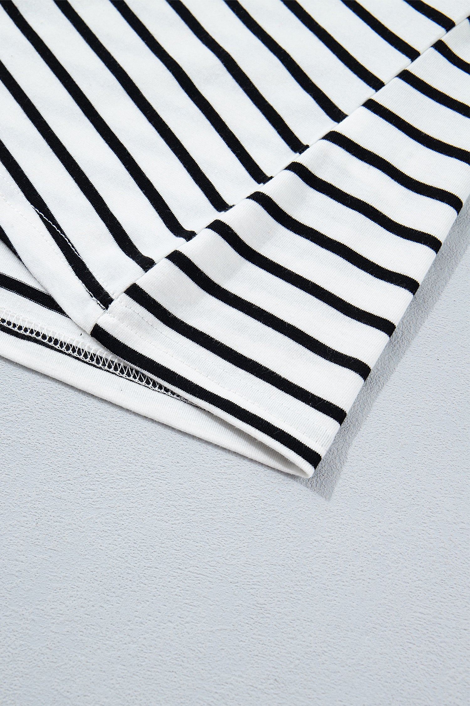 White Stripe Contrast Knot Back Ruffle Tank Top