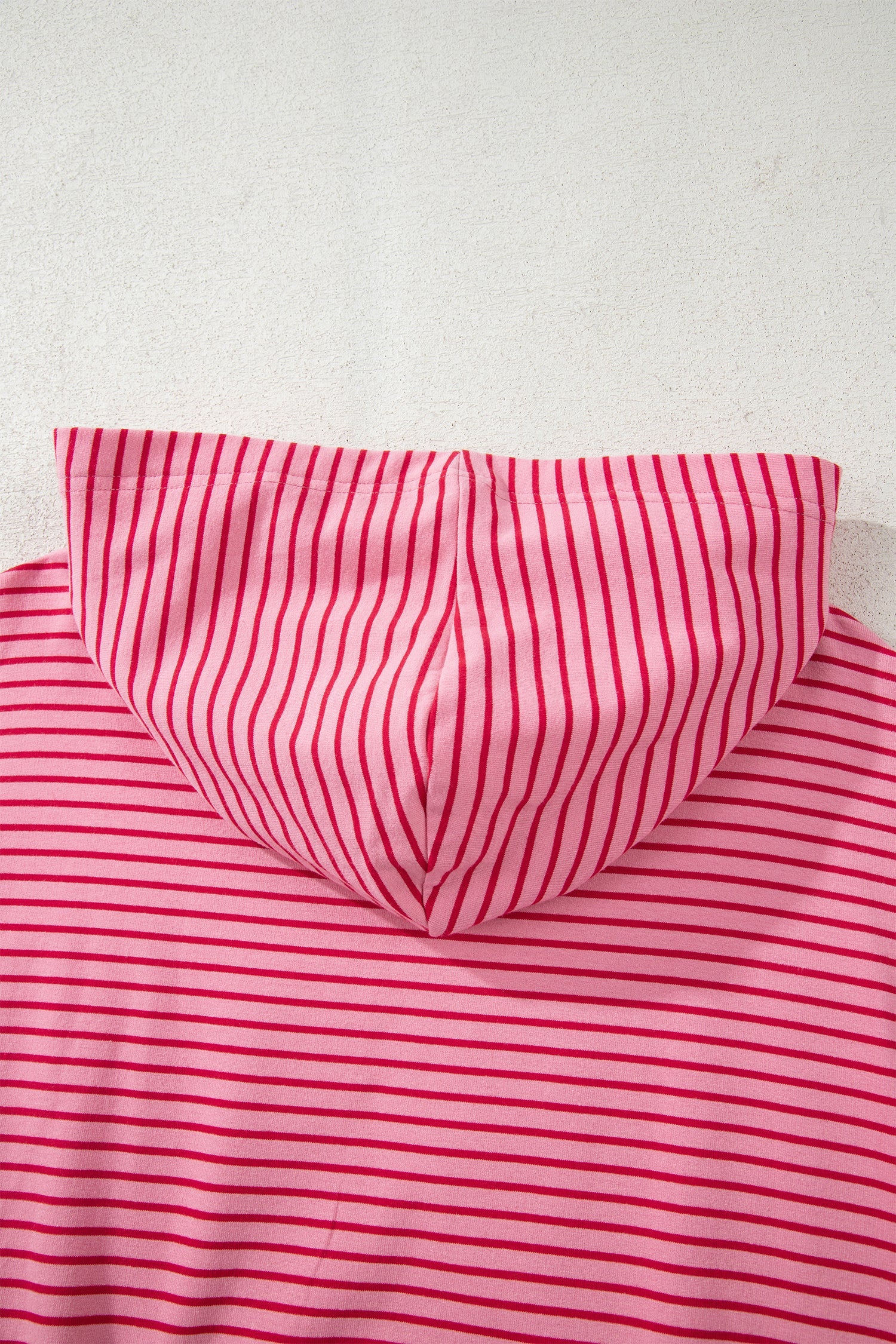 Stripe Thumbhole Side Slits Drop Shoulder Loose Fit Hoodie - eAura