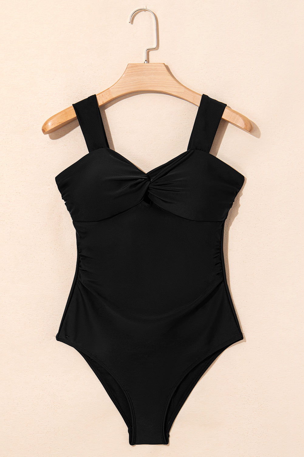 Black Cut out Twist Bowknot Backless One Piece Swimsuit eAura
